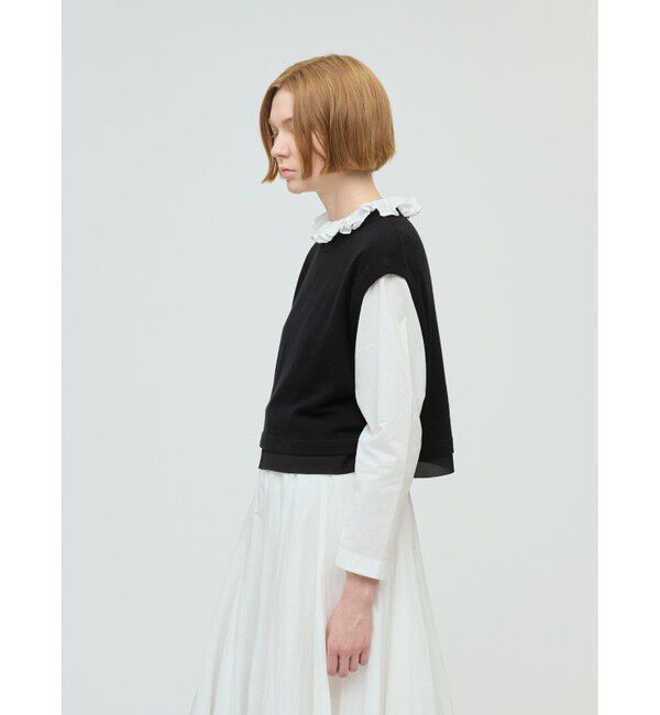 mizuiro ind「mizuiro ind シフォンフリルヘムベスト」|ベスト・ジレ|