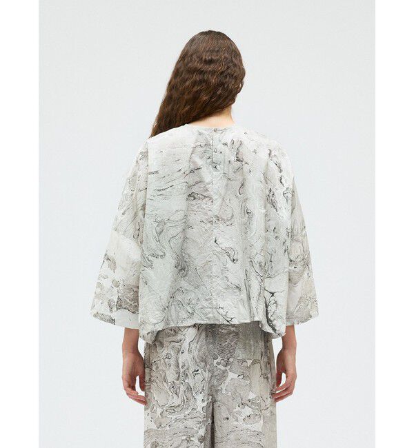 mizuiro ind「mizuiro ind マーブルプリントワイドプルオーバー」|シャツ・ブラウス|