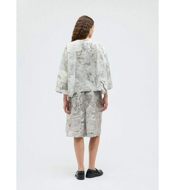 mizuiro ind「mizuiro ind マーブルプリントワイドプルオーバー」|シャツ・ブラウス|