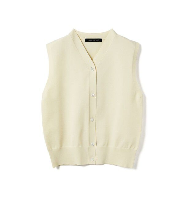 mizuiro ind「mizuiro ind Vネックベスト」|ベスト・ジレ|アイボリー