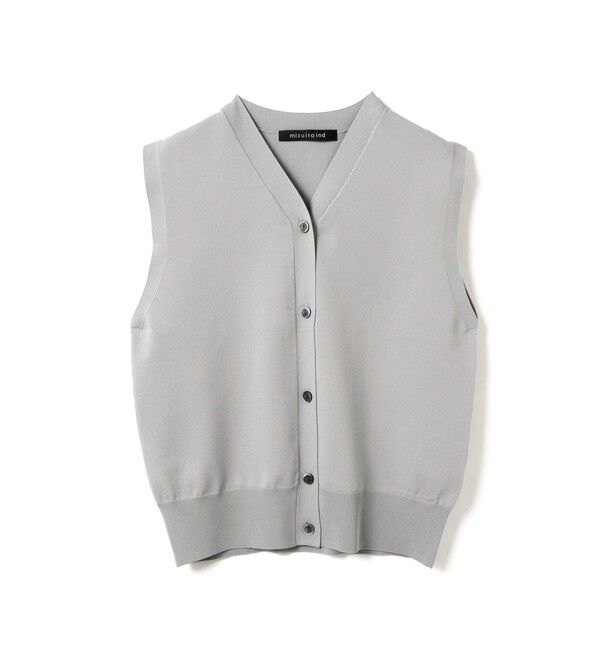 mizuiro ind「mizuiro ind Vネックベスト」|ベスト・ジレ|ライトグレー