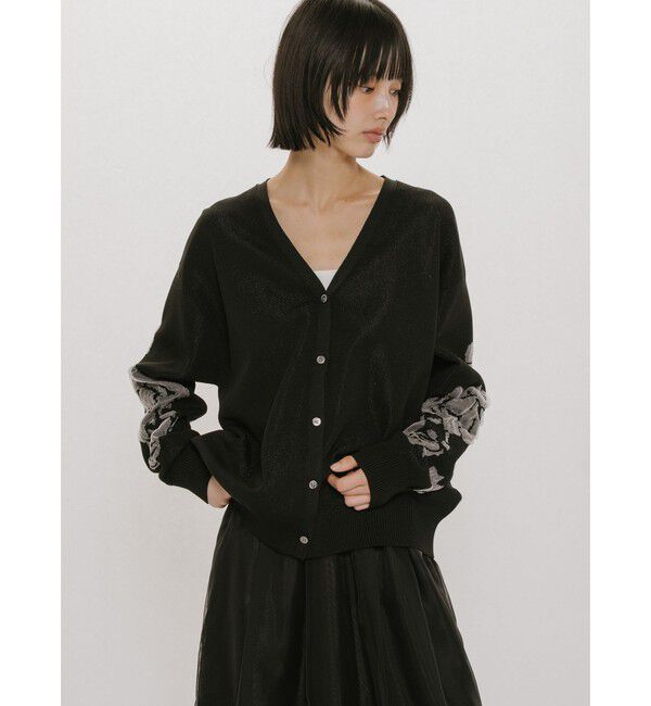MIDIUMISOLID「MIDIUMISOLID for Ladies フラワージャカードカーディガン」|カーディガン|