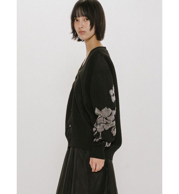 MIDIUMISOLID「MIDIUMISOLID for Ladies フラワージャカードカーディガン」|カーディガン|