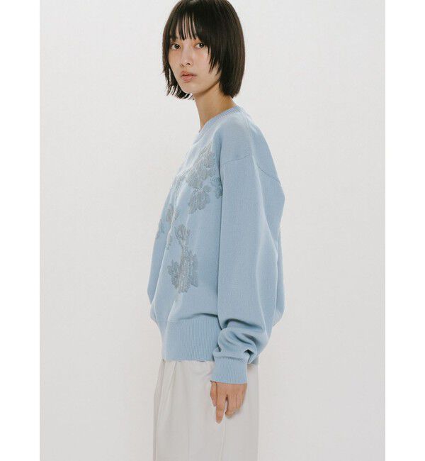 MIDIUMISOLID「MIDIUMISOLID for Ladies フラワージャカードプルオーバー」|ニット・セーター|