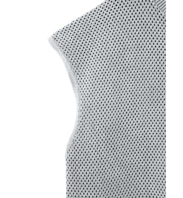 mizuiro ind「mizuiro ind ストーンウォッシュメッシュロングベスト」|ベスト・ジレ|