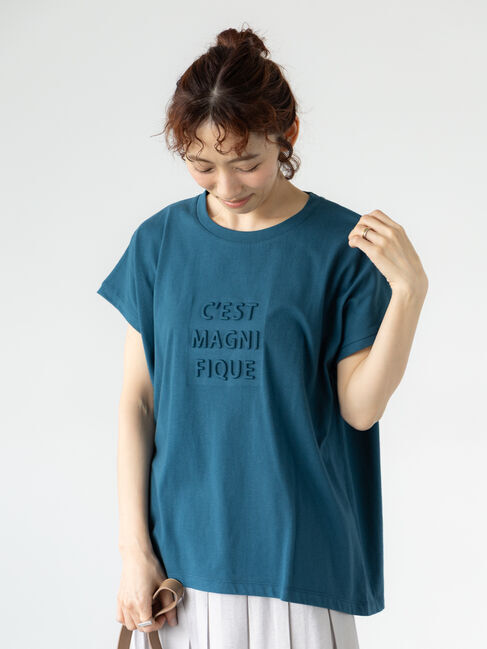 Lugnoncure「エンボスロゴTシャツ」|Tシャツ・カットソー|ブルー