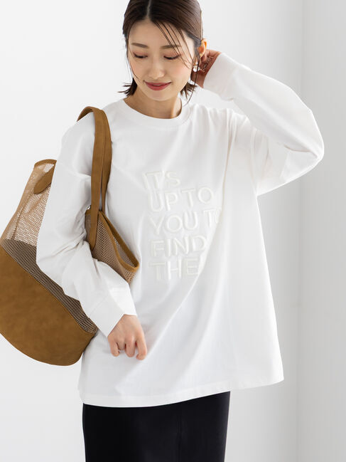 Te chichi「エンブロイダリーロゴTシャツ」|Tシャツ・カットソー|アイボリー