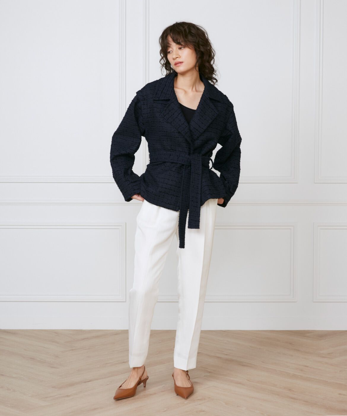 INED「ツイードショートコート《la veille by SUPERIOR CLOSET》」|ピーコート|