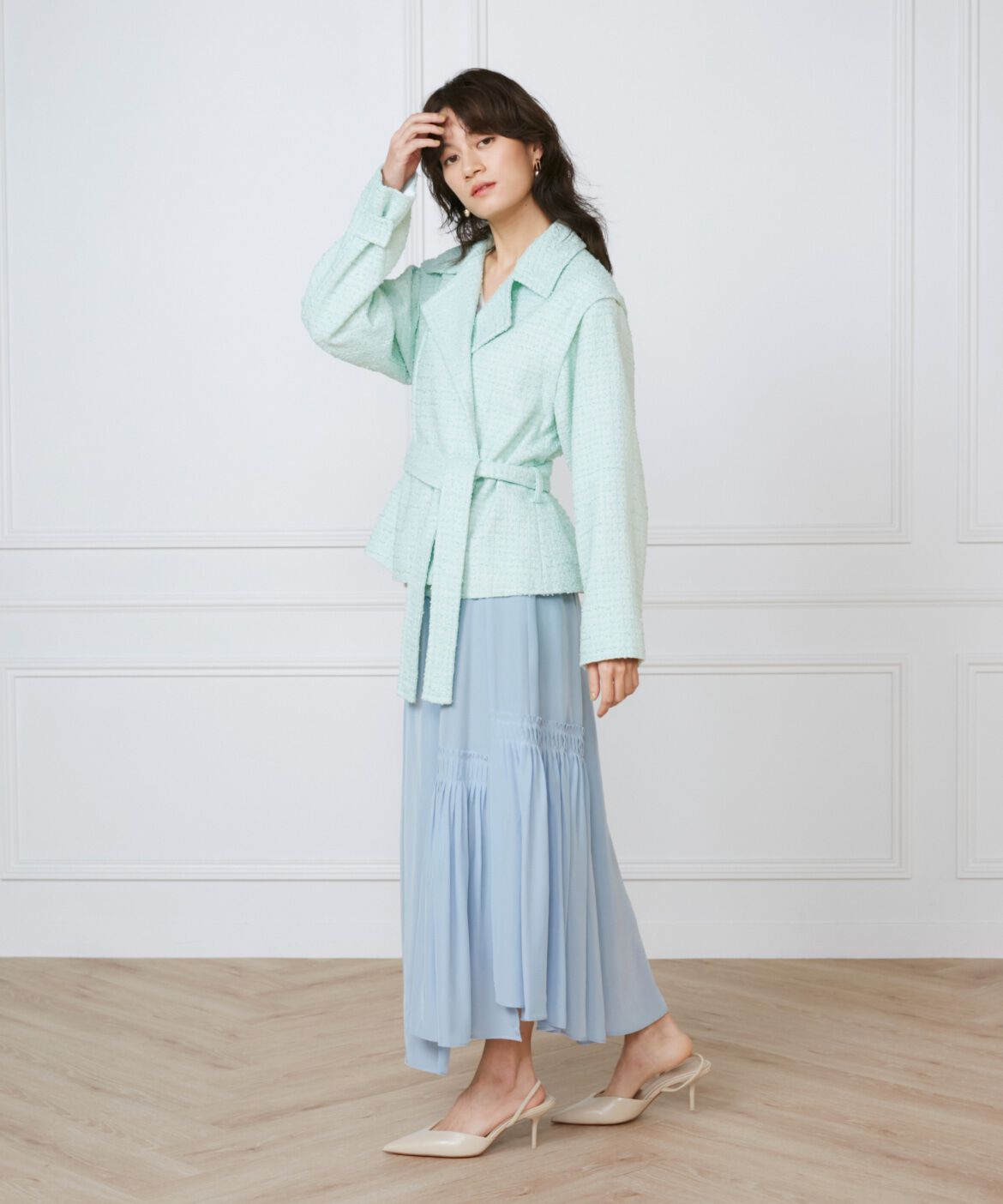 INED「ツイードショートコート《la veille by SUPERIOR CLOSET》」|ピーコート|