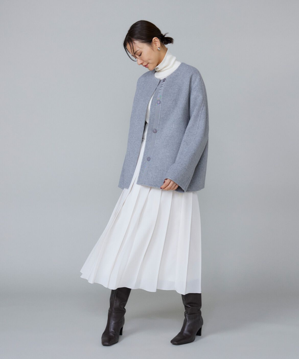 Le Souk「《大きいサイズ》クルーネックリバーコート」|ピーコート|