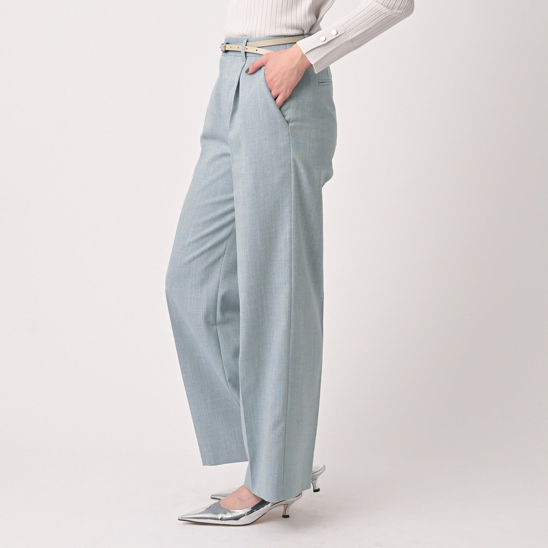 UNTITLED「シャンブレーワイドパンツ」|その他|