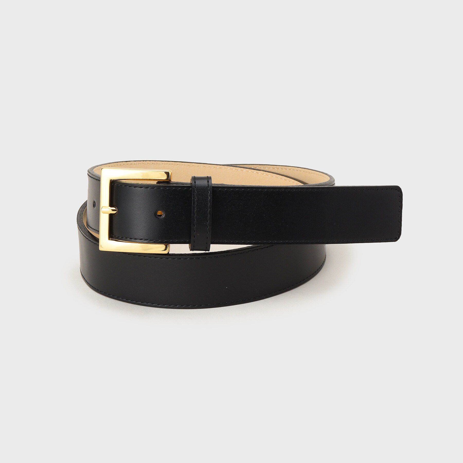 UNTITLED「【日本製／本革】スクエアバックルベルト」|ベルト|ブラック(019)