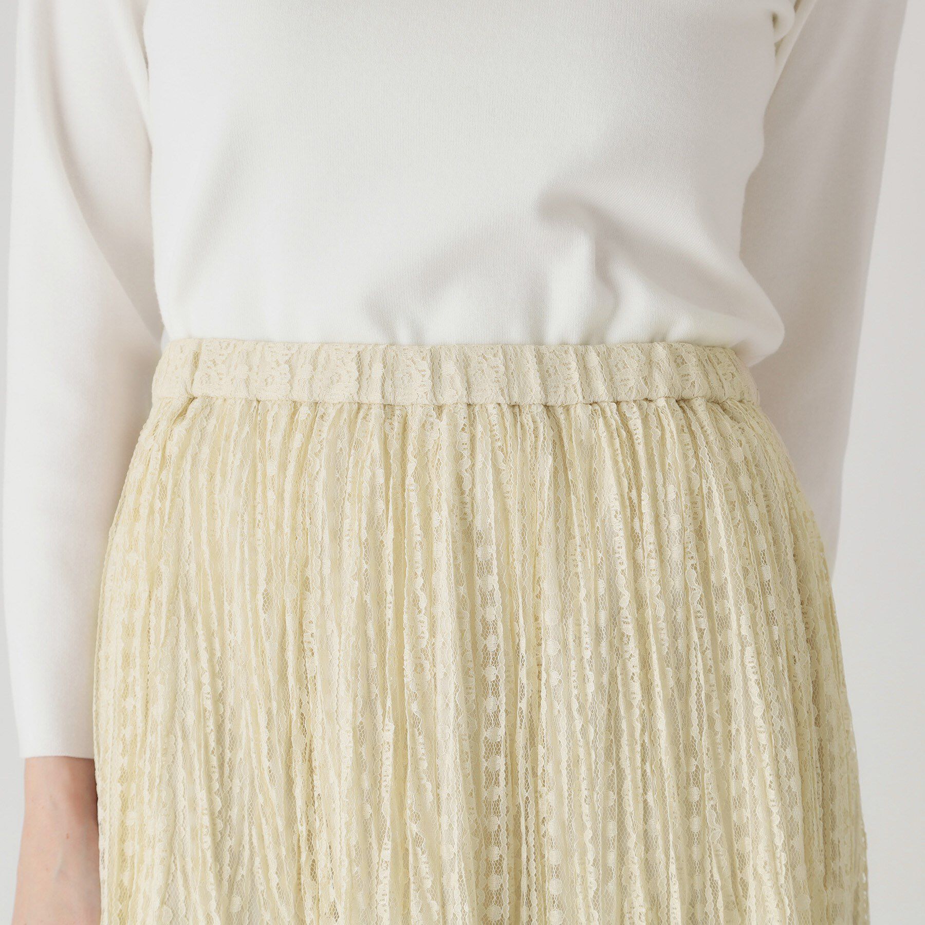 COUP DE CHANCE「【洗える】レース素材プリーツスカート」|スカート|