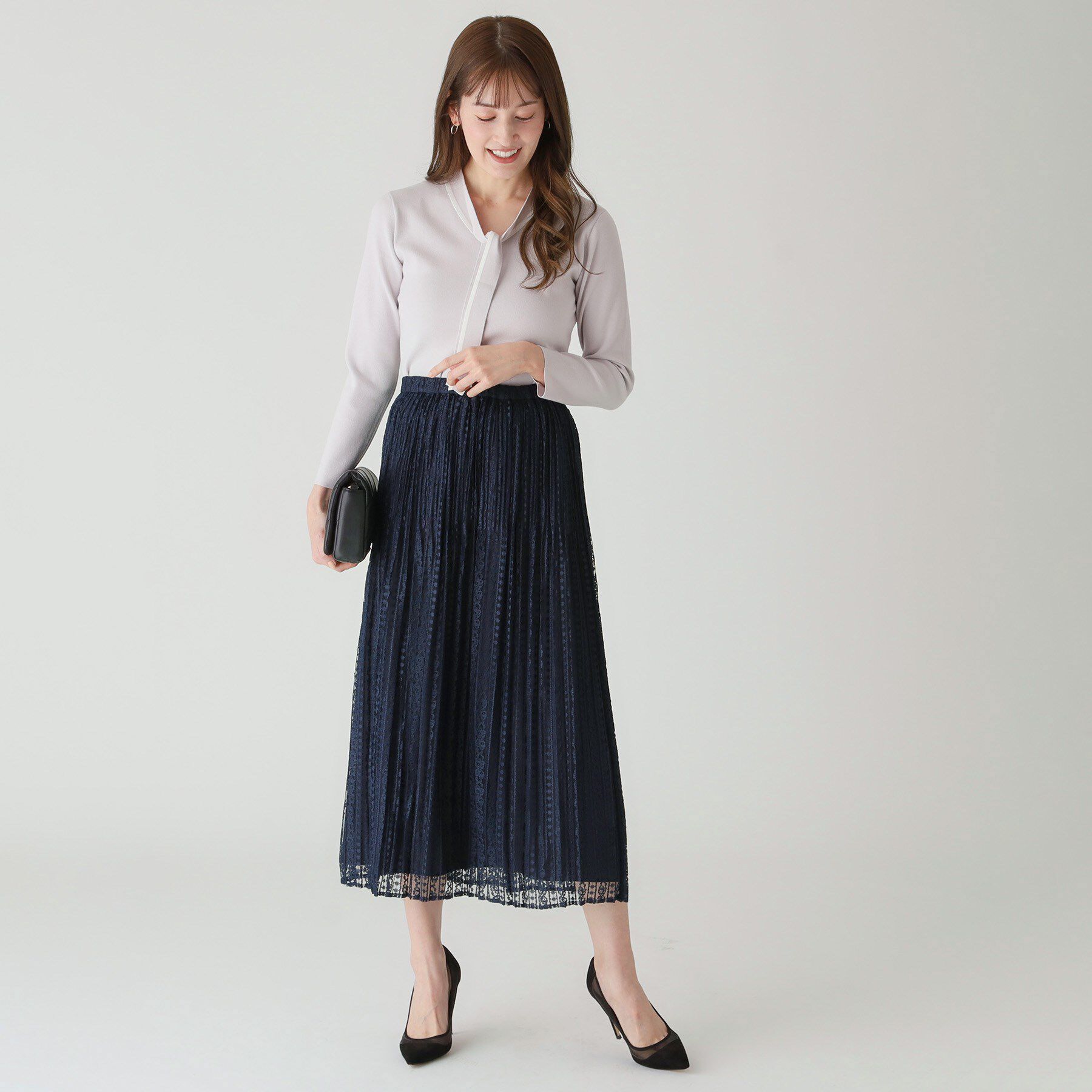 COUP DE CHANCE「【洗える】レース素材プリーツスカート」|スカート|