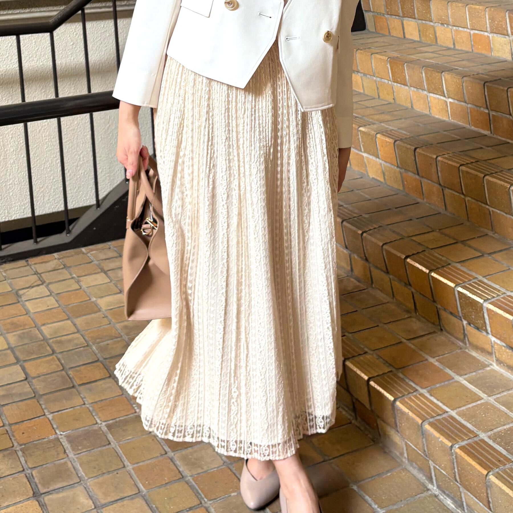 COUP DE CHANCE「【洗える】レース素材プリーツスカート」|スカート|