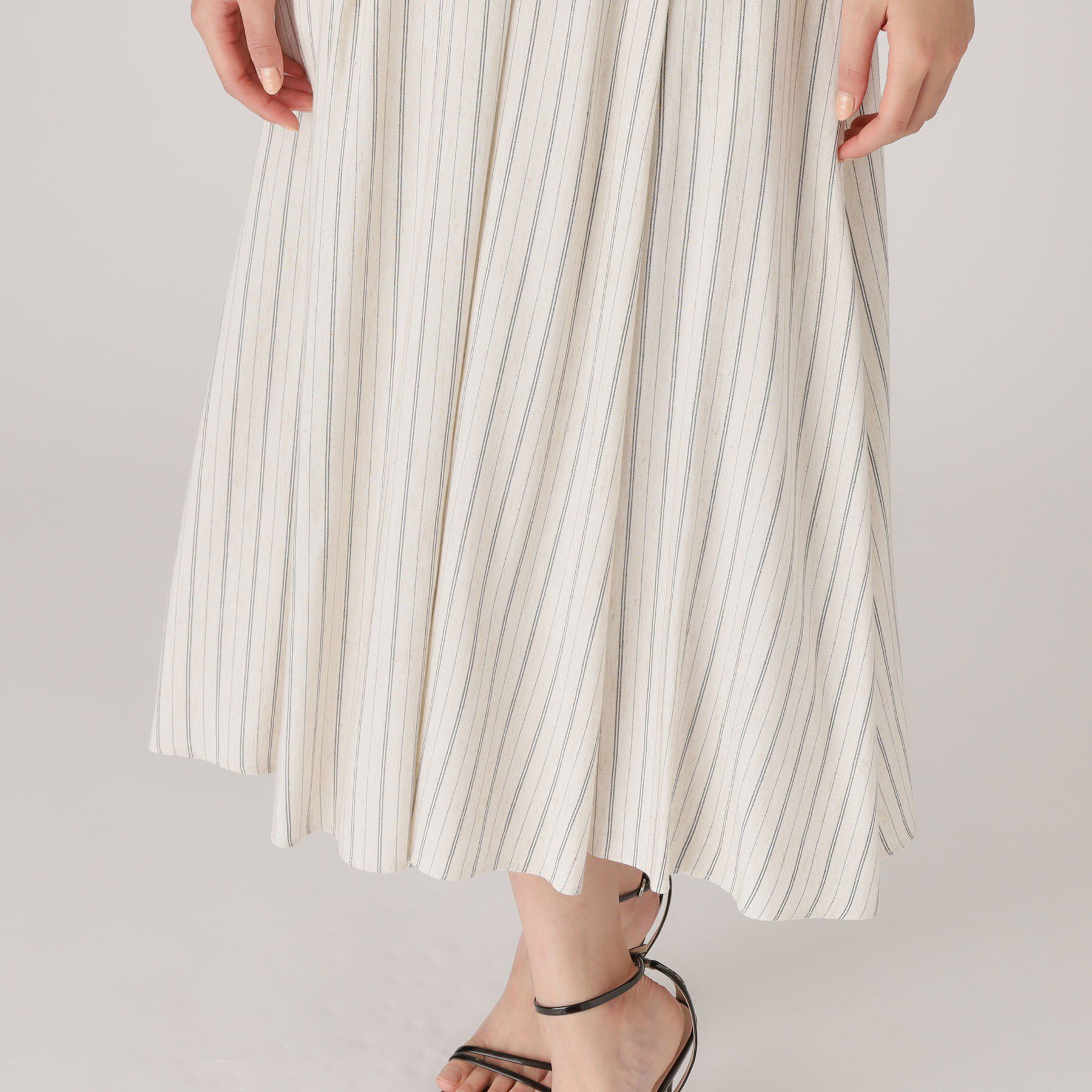 COUP DE CHANCE「【洗える】ストライプ柄 カシュクールワンピース」|ワンピース|