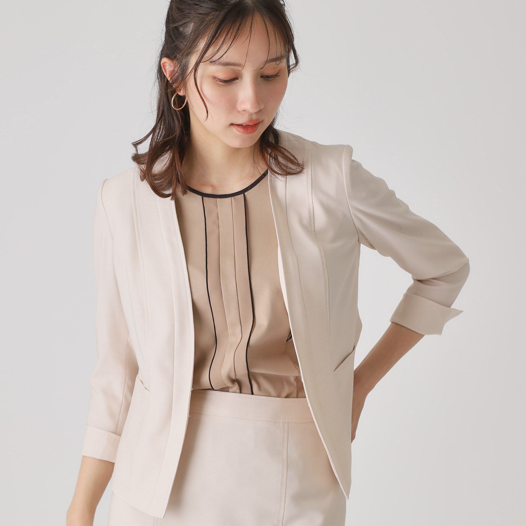 COUP DE CHANCE「【手洗い可／日本製】ノーカラージャケット」|ノーカラージャケット|