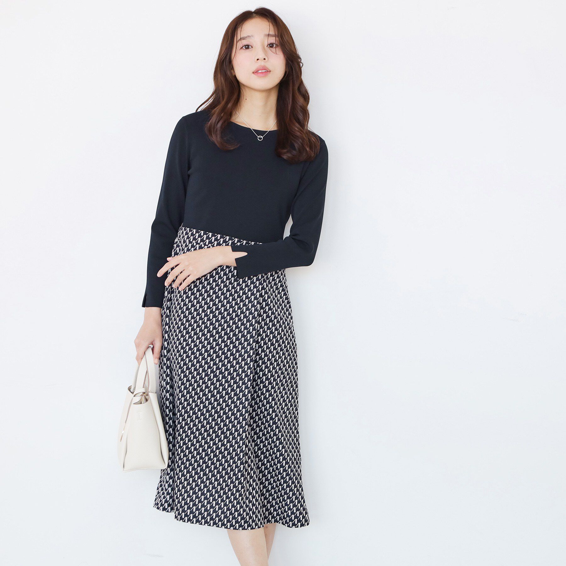 COUP DE CHANCE「【手洗い可】異素材ドッキングワンピース」|ワンピース|