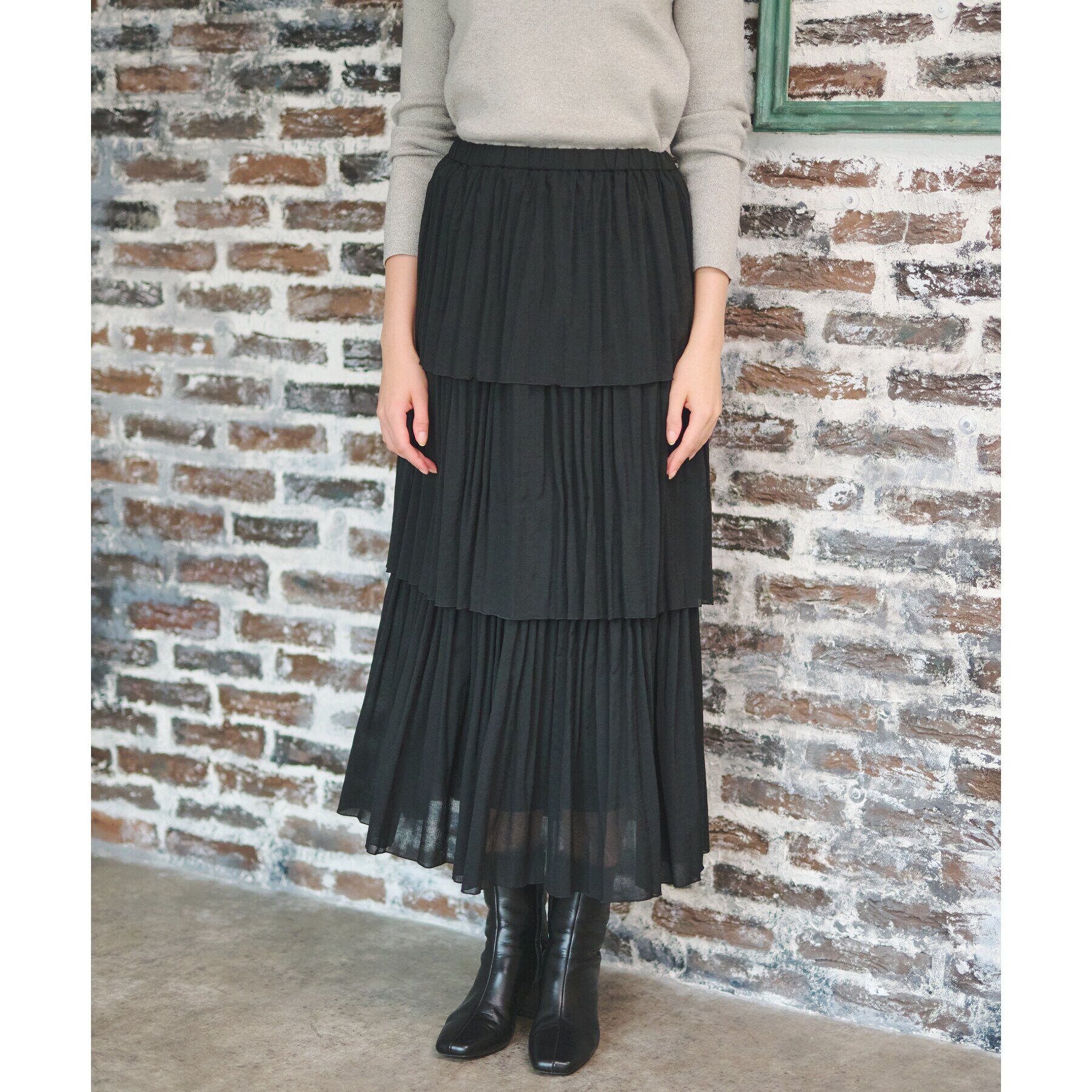 DRESSTERIOR「プリーツティアードスカート」|スカート|