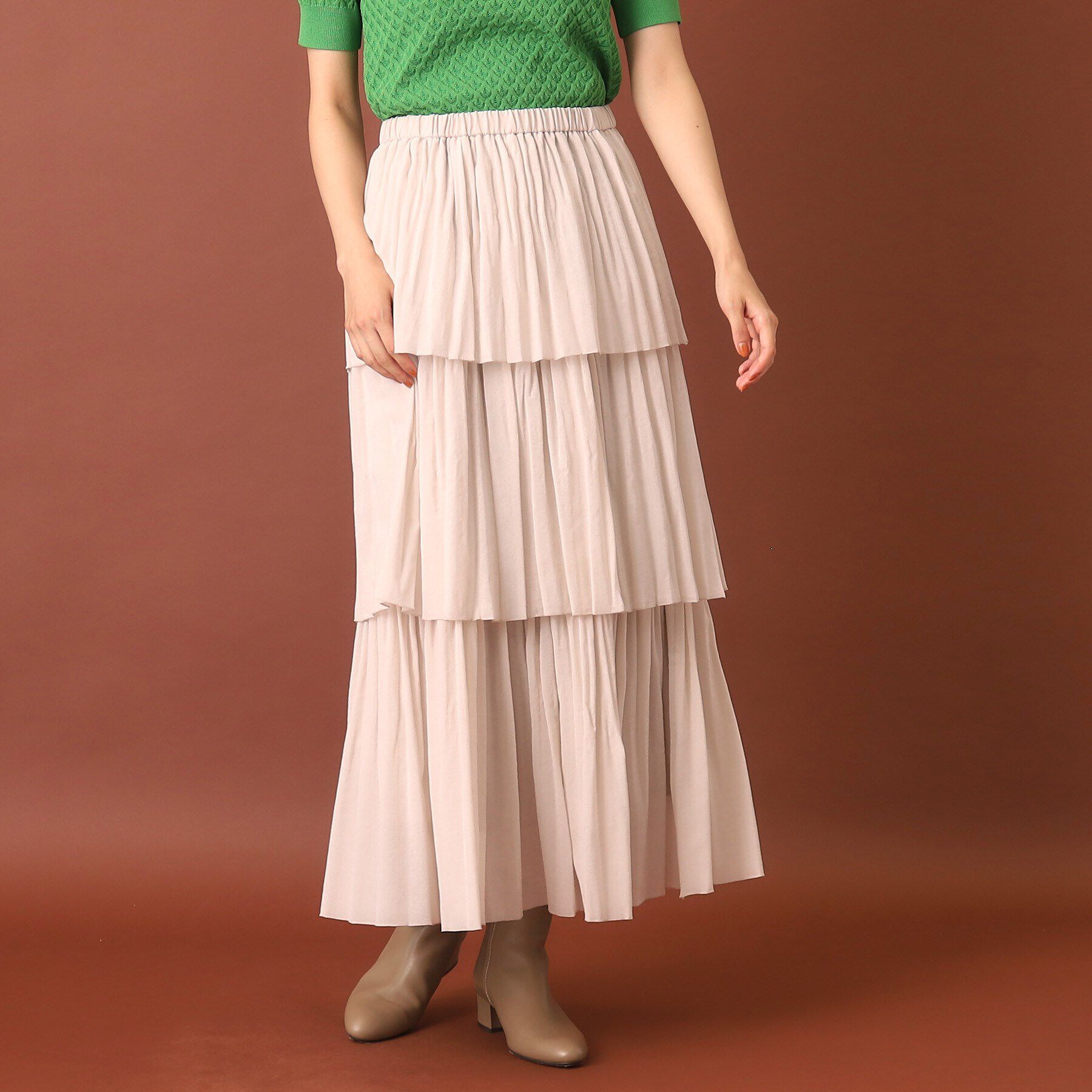 DRESSTERIOR「プリーツティアードスカート」|スカート|