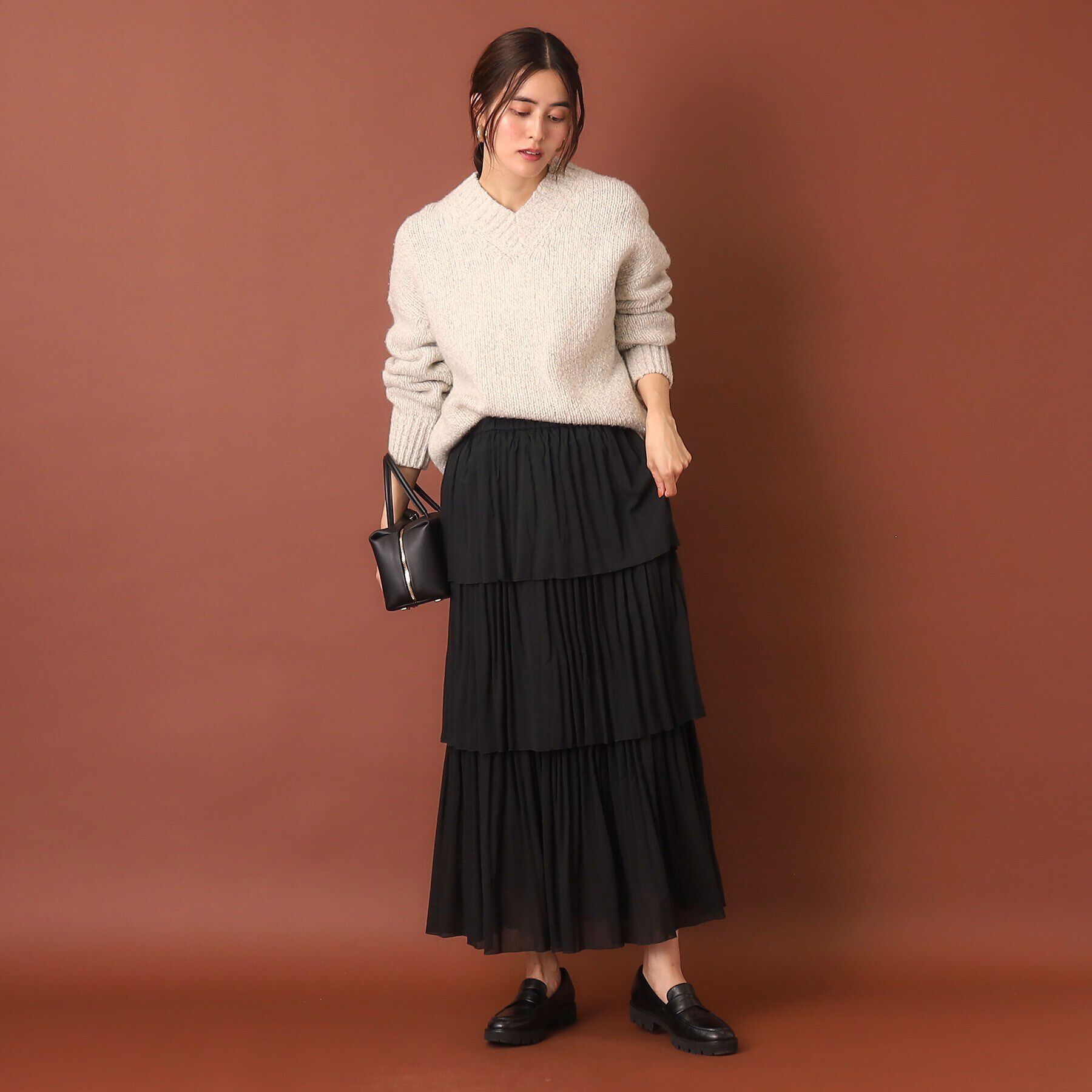 DRESSTERIOR「プリーツティアードスカート」|スカート|