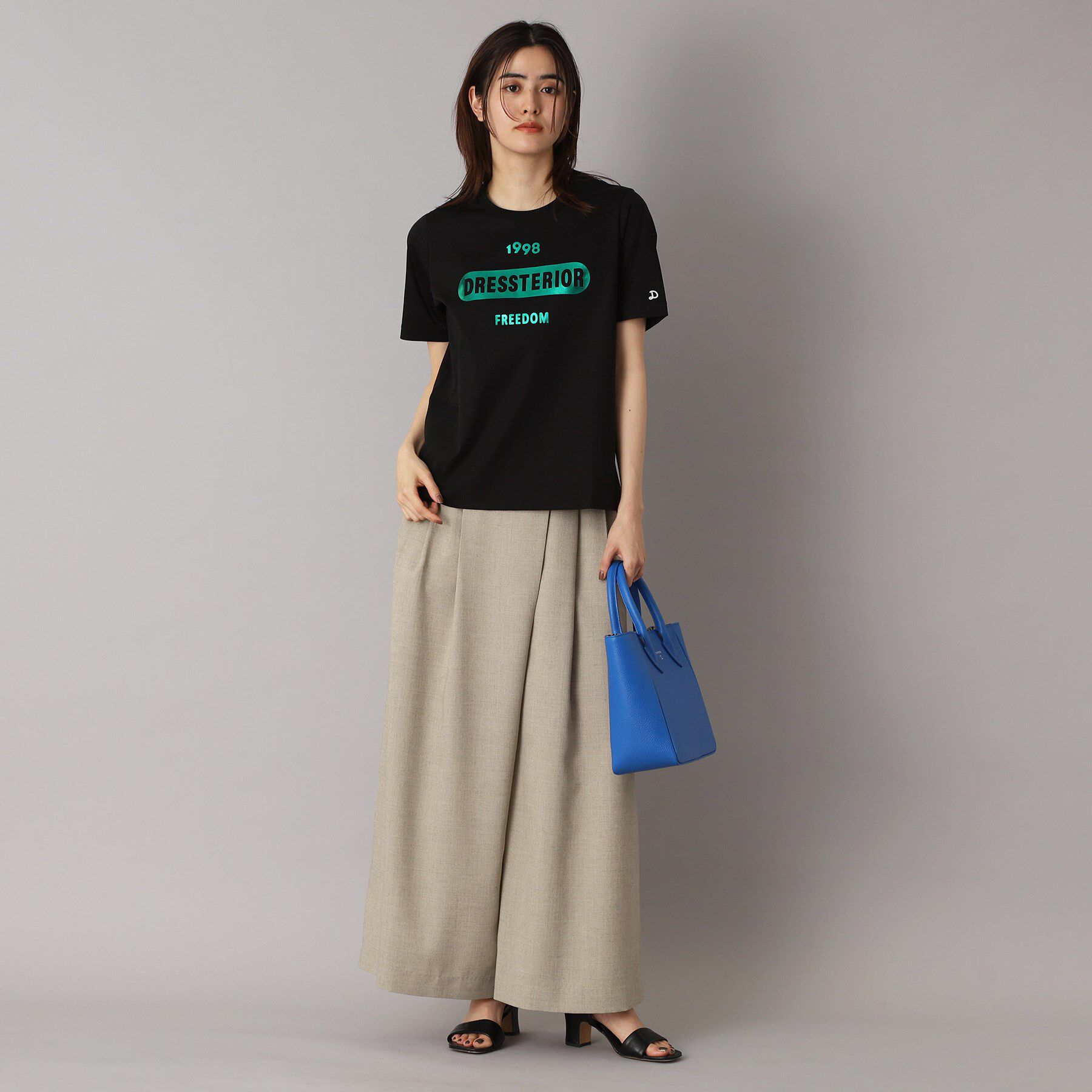 DRESSTERIOR「【洗える/後ろウエストゴム】アシンメトリーウォッシャブルタックフレアパンツ」|その他|