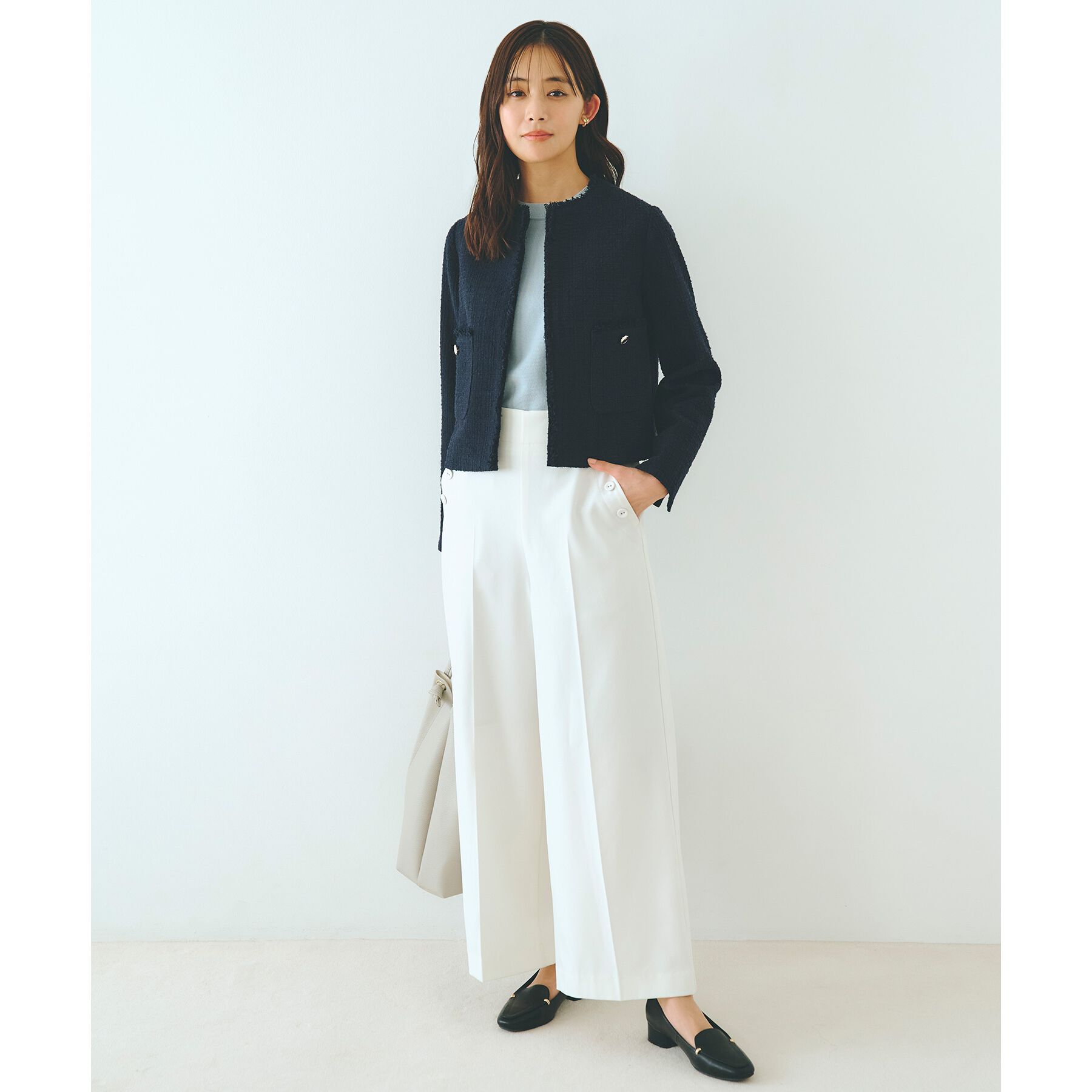 grove「【雑誌掲載】ツイードコンパクトジャケット」|ノーカラージャケット|