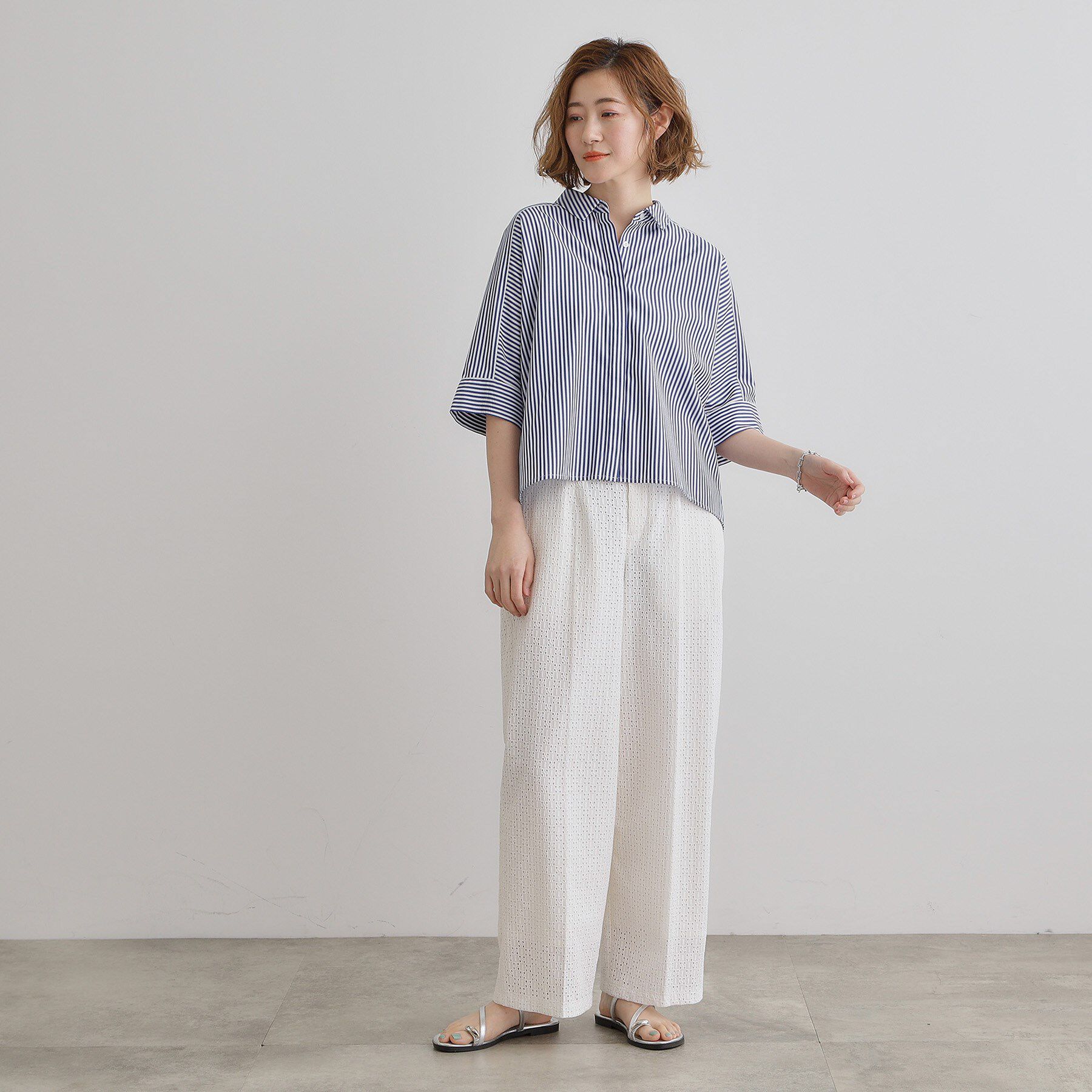 grove「【夏に嬉しい機能付き】ドルマンクロップドシャツ」|シャツ・ブラウス|