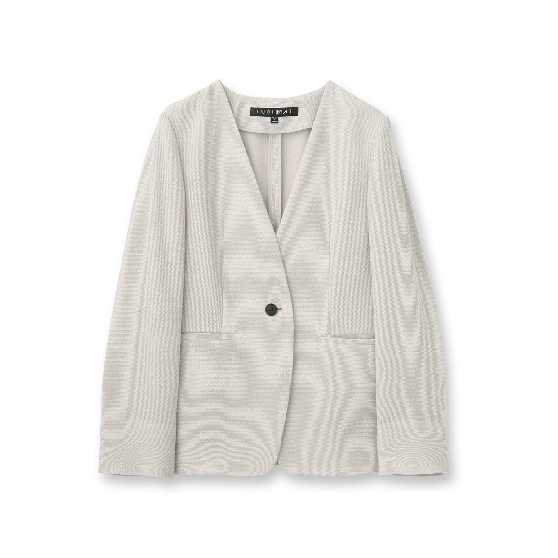 INDIVI「【日本製／SETUP可能】トリアセテート混ノーカラージャケット」|スーツ|