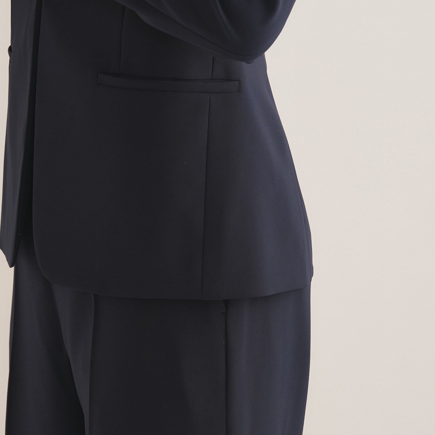 INDIVI「【通勤スーツ／洗える】ストレッチカラーレスジャケット」|スーツ|