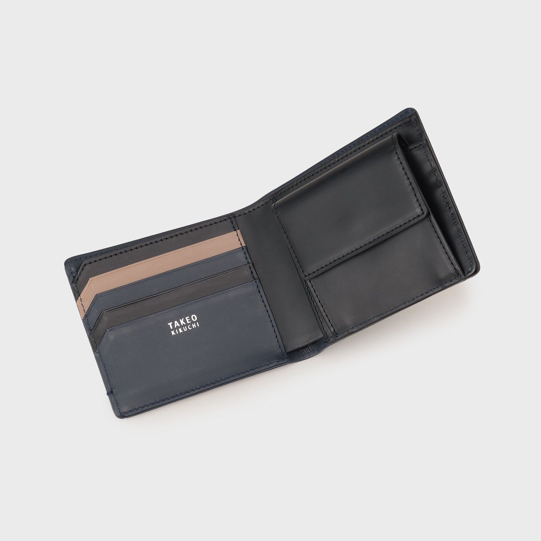 TAKEO KIKUCHI「配色型押しレザー 2つ折り財布」|財布|