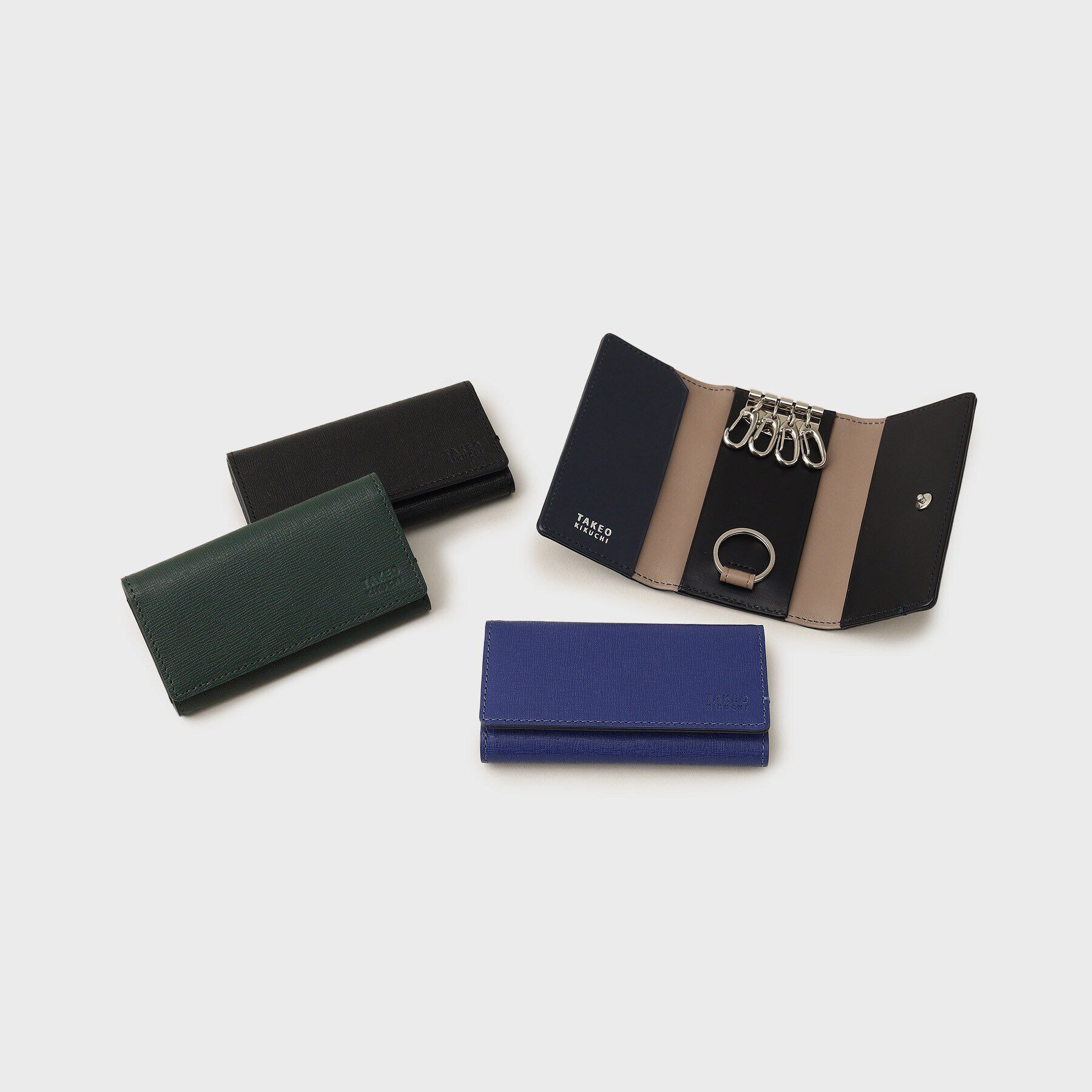 TAKEO KIKUCHI「配色型押しレザー キーケース」|キーケース|