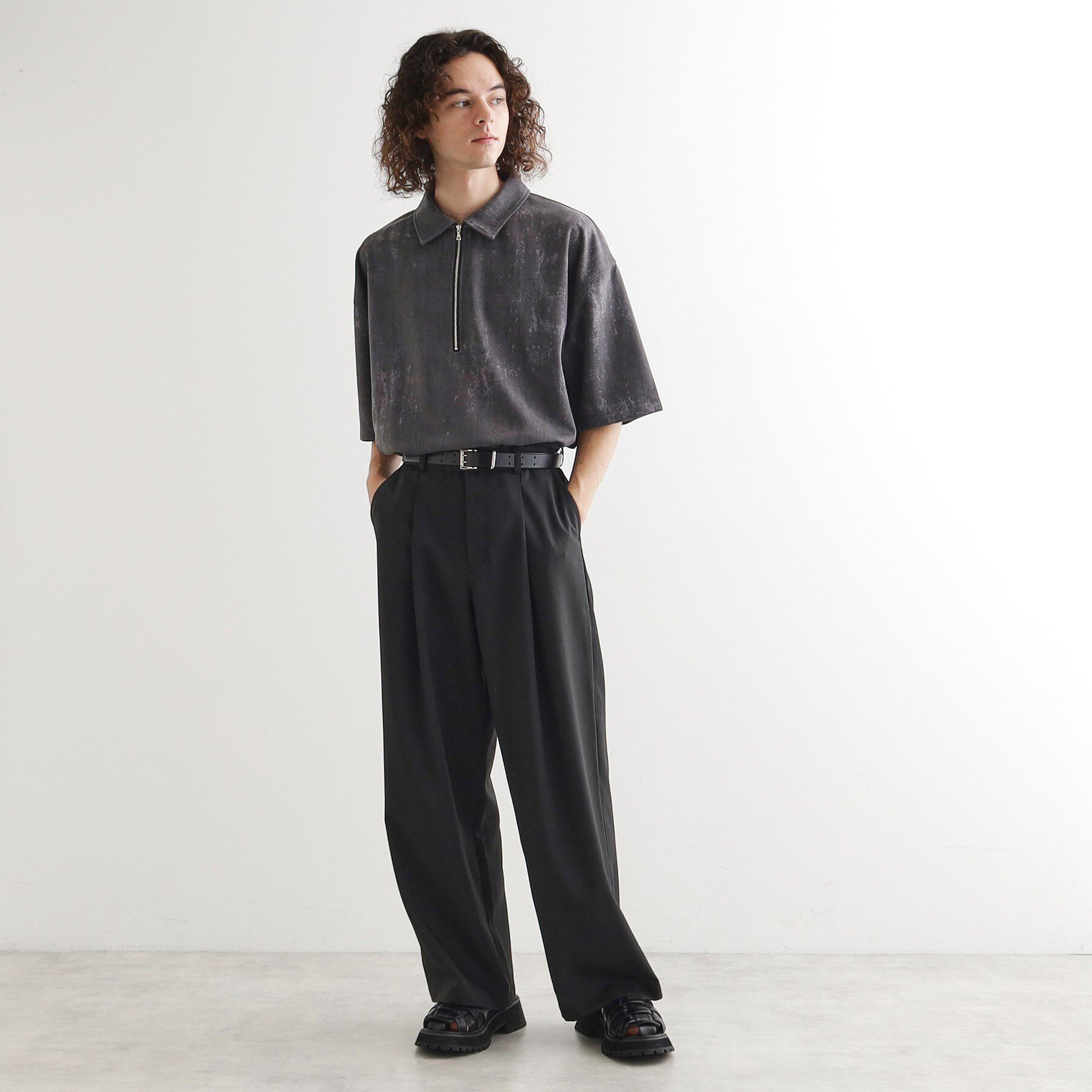 tk.TAKEO KIKUCHI「ヴィンテージライクハーフジップポロシャツ」|ポロシャツ|