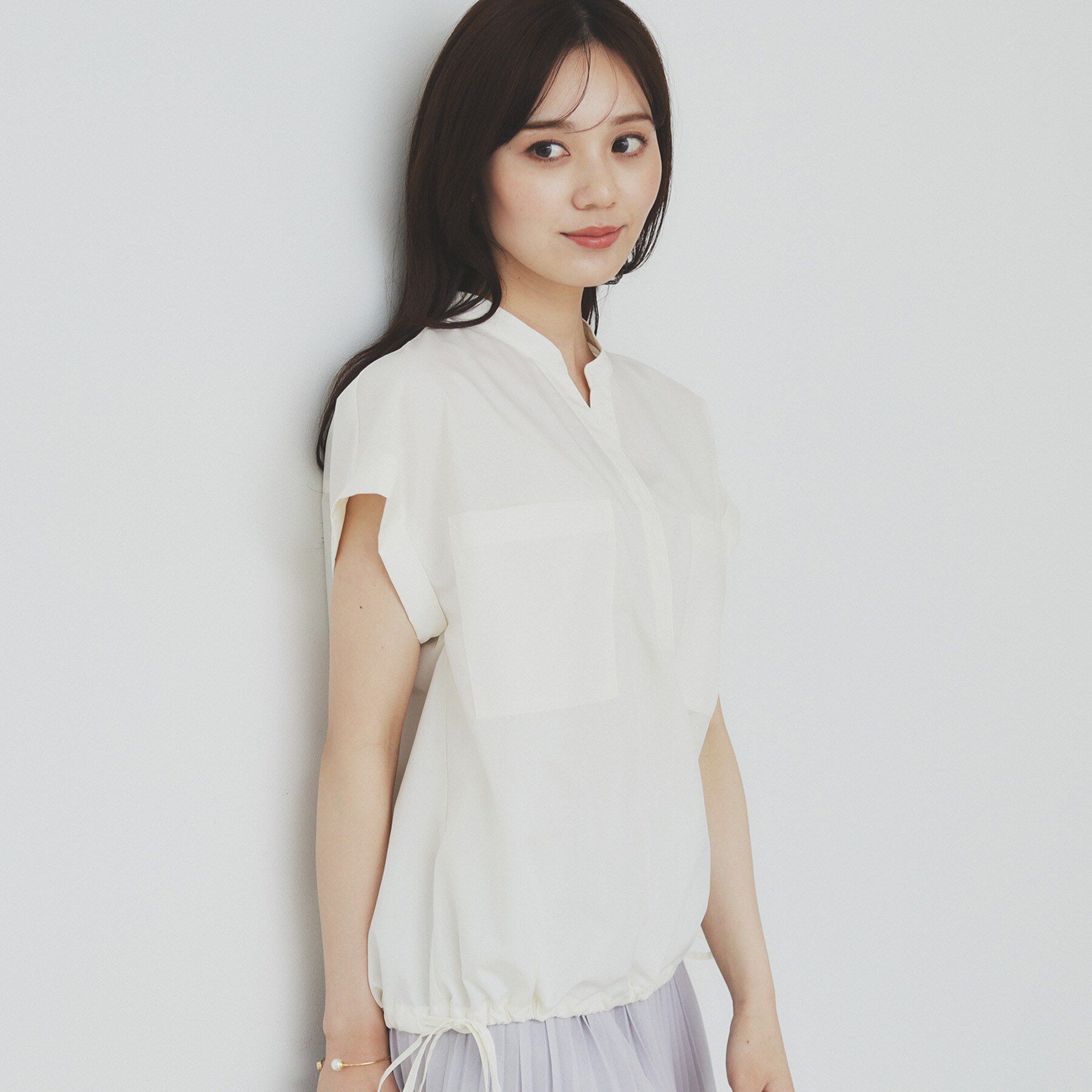 index「ダブルポケットスキッパーシャツ【洗濯機洗い可/イージーアイロン】」|シャツ・ブラウス|オフホワイト(003