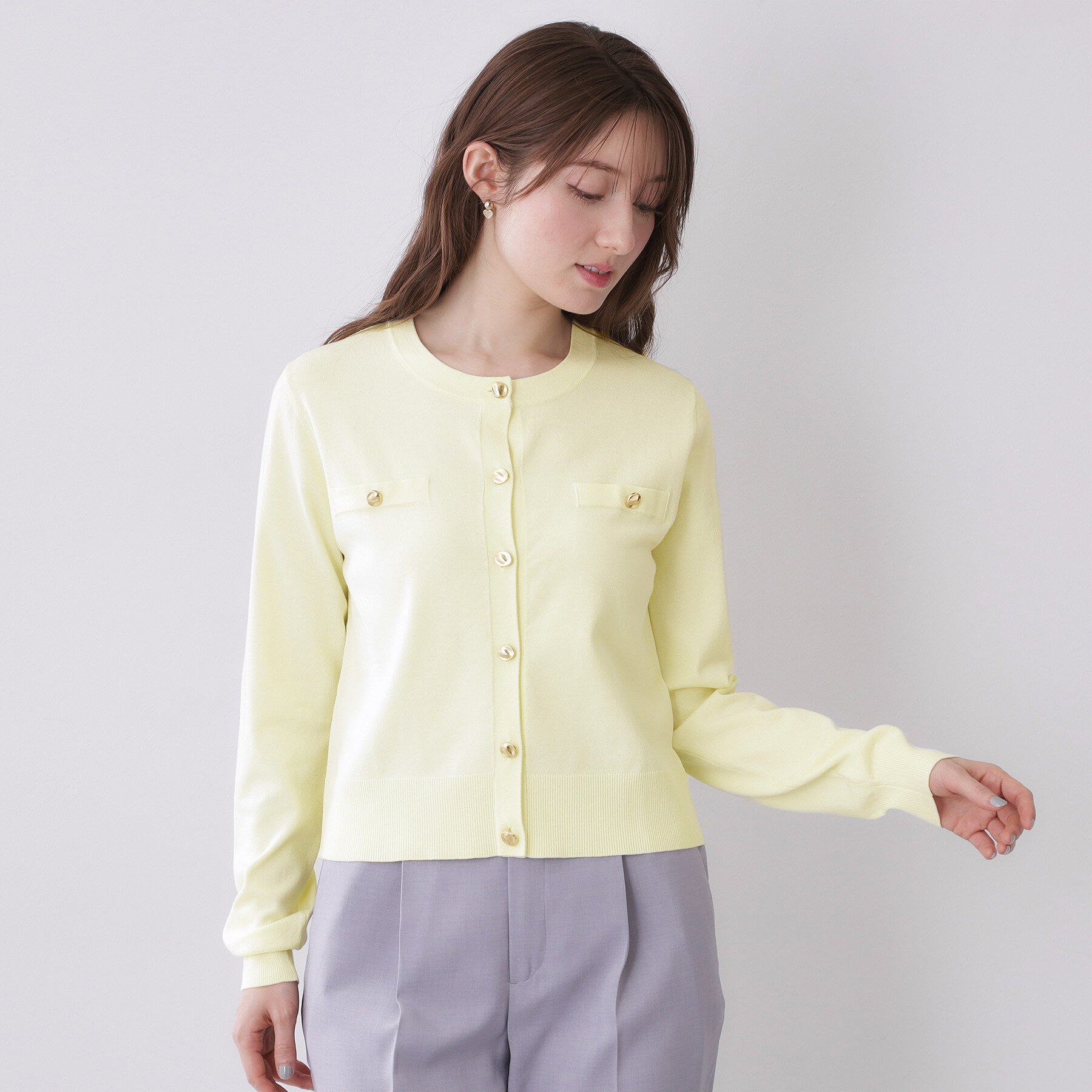 index「ボクシークルーネックカーディガン【洗濯機OK】《5col》」|カーディガン|