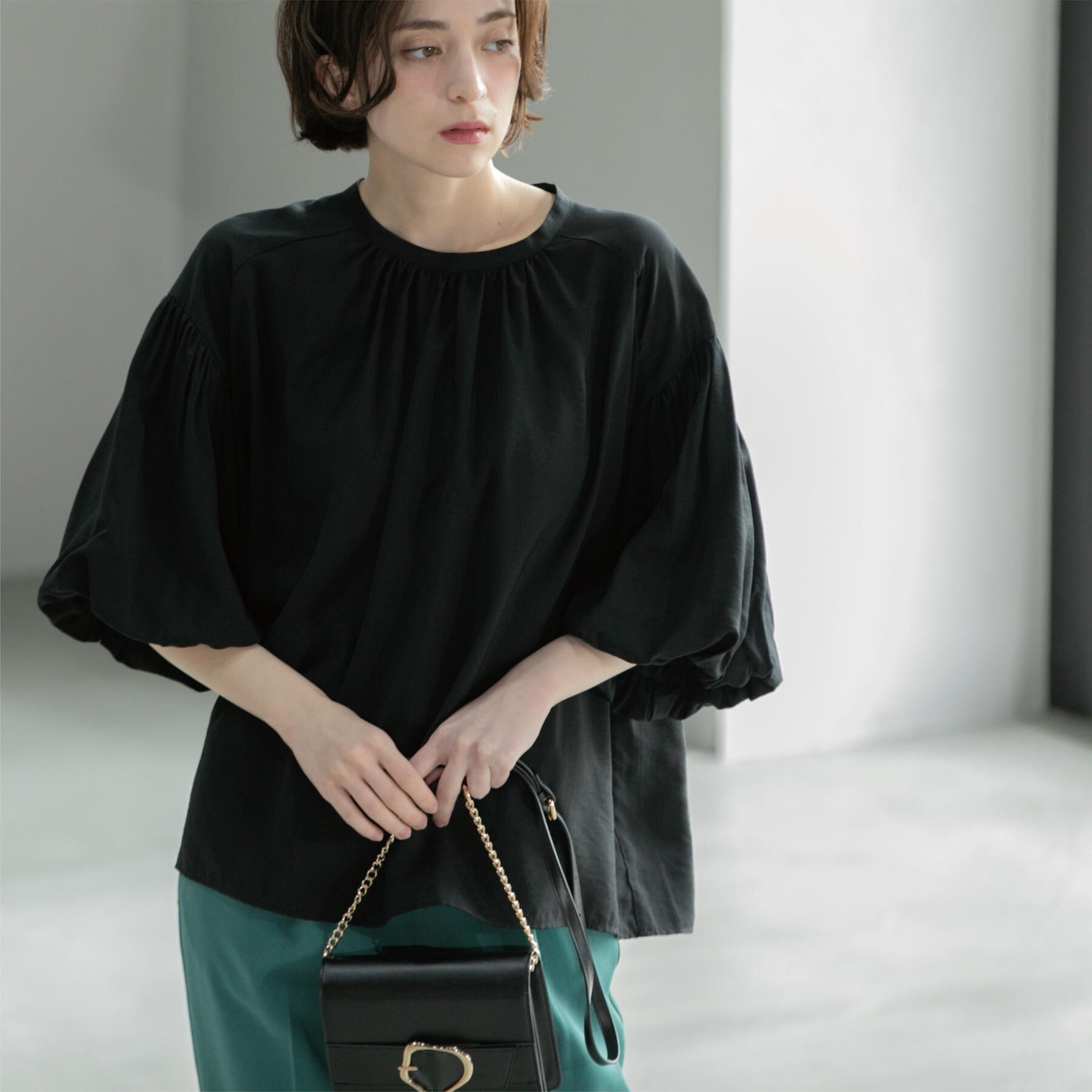 OPAQUE.CLIP「バルーンスリーブブラウス【洗濯機洗い可】」|シャツ・ブラウス|