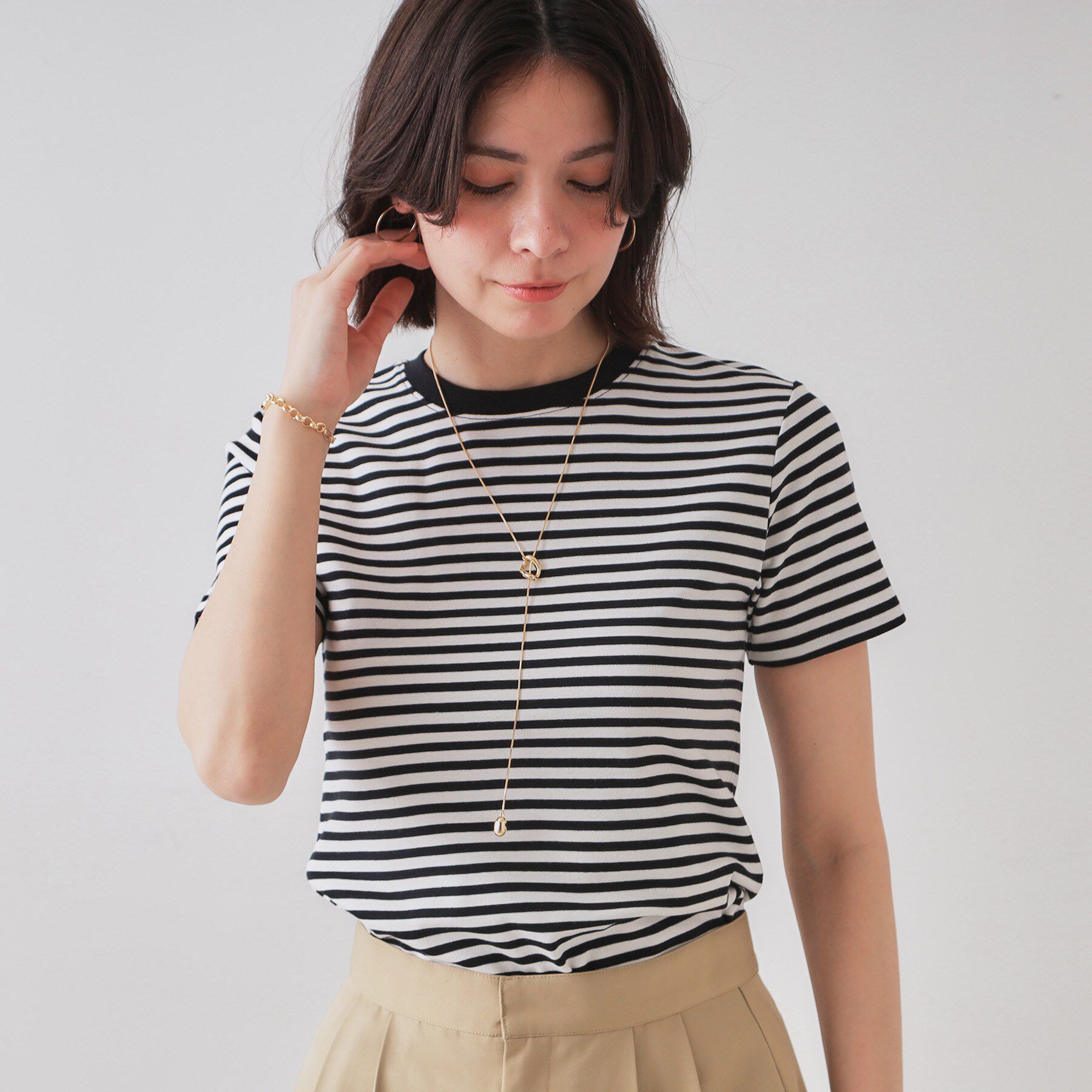 OPAQUE.CLIP「フライスベーシックTシャツ【洗濯機洗い可】」|Tシャツ・カットソー|ホワイト(301)