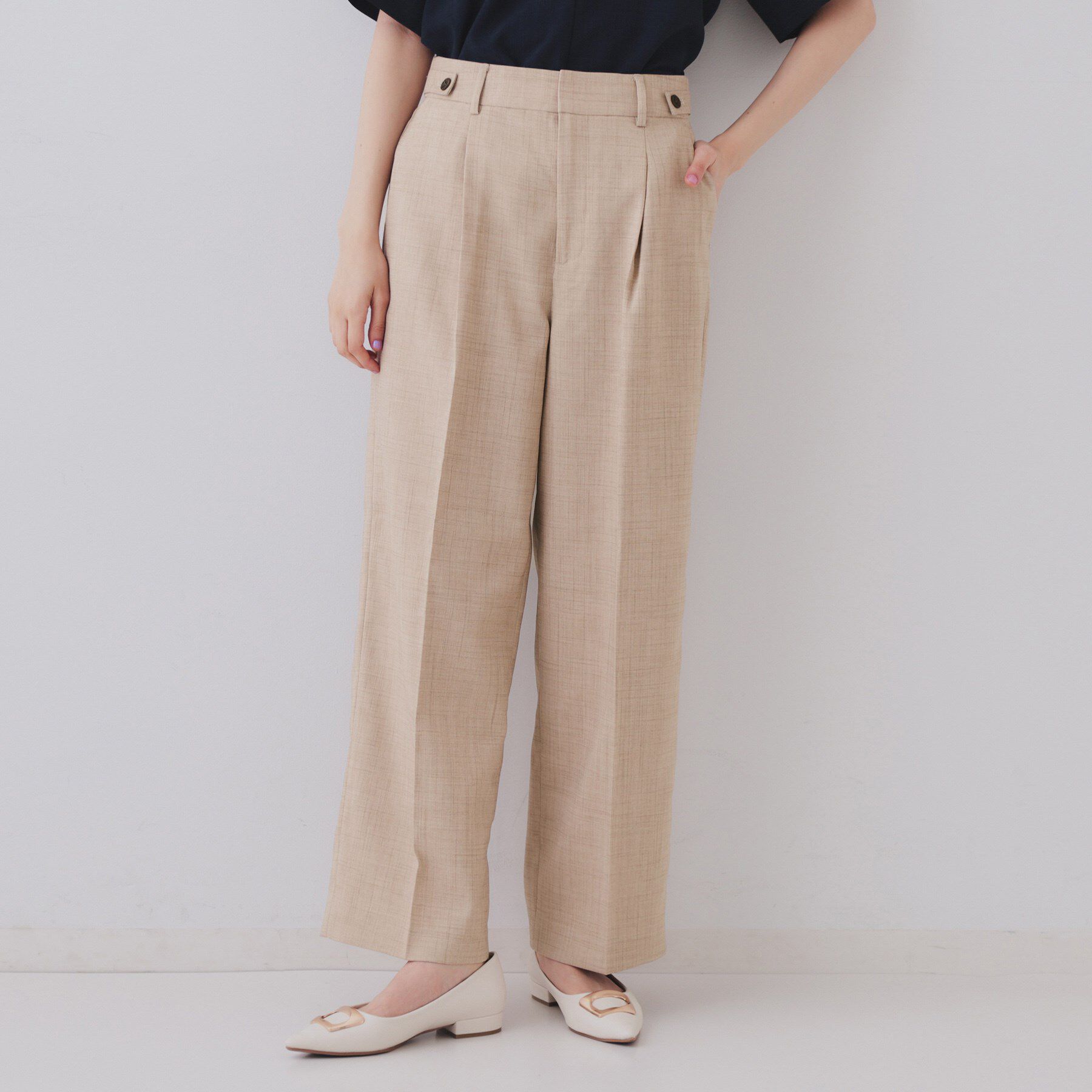 OPAQUE.CLIP「メランジワイドパンツ/セットアップ対応可【洗濯機洗い可】」|その他|