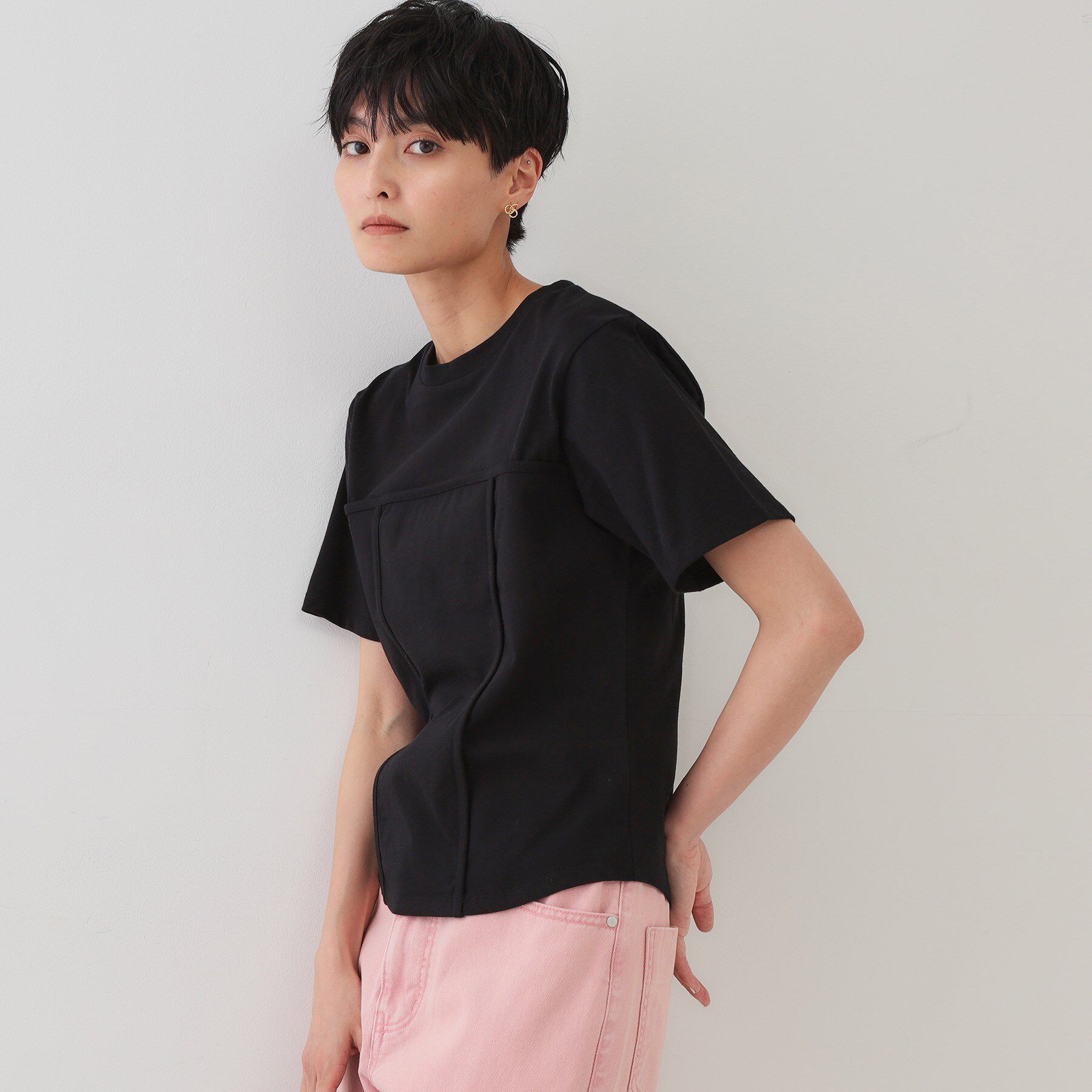 OPAQUE.CLIP「切り替えデザインカットソー【洗濯機洗い可】」|Tシャツ・カットソー|