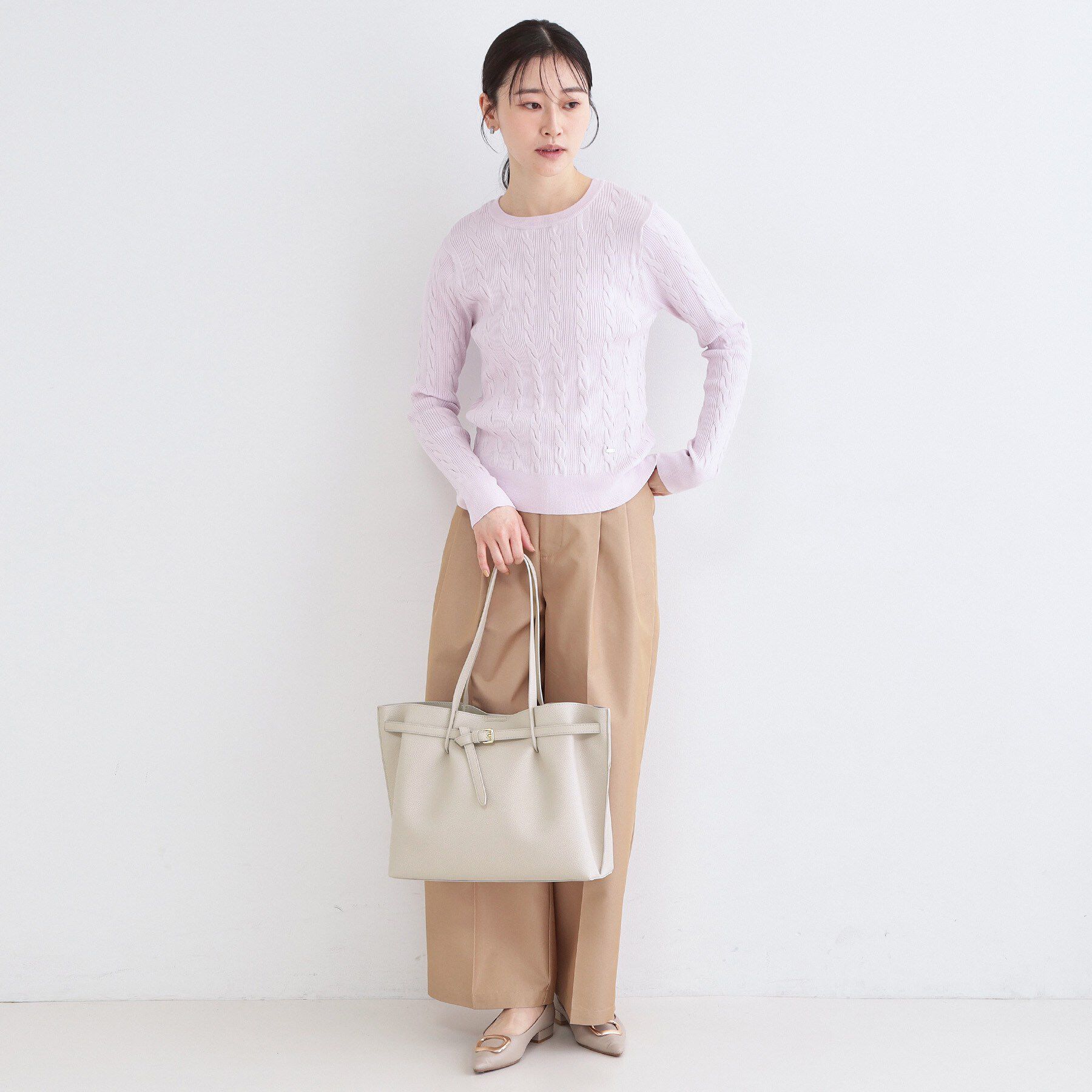 OPAQUE.CLIP「ベルトデザイン軽量シュリンク合皮A4トート」|トートバッグ|