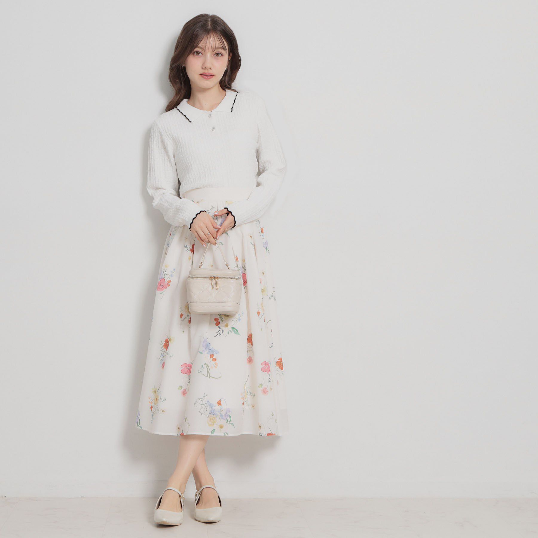 Couture broach「【洗える着映え】ビジュー釦ポロニット」|ニット・セーター|