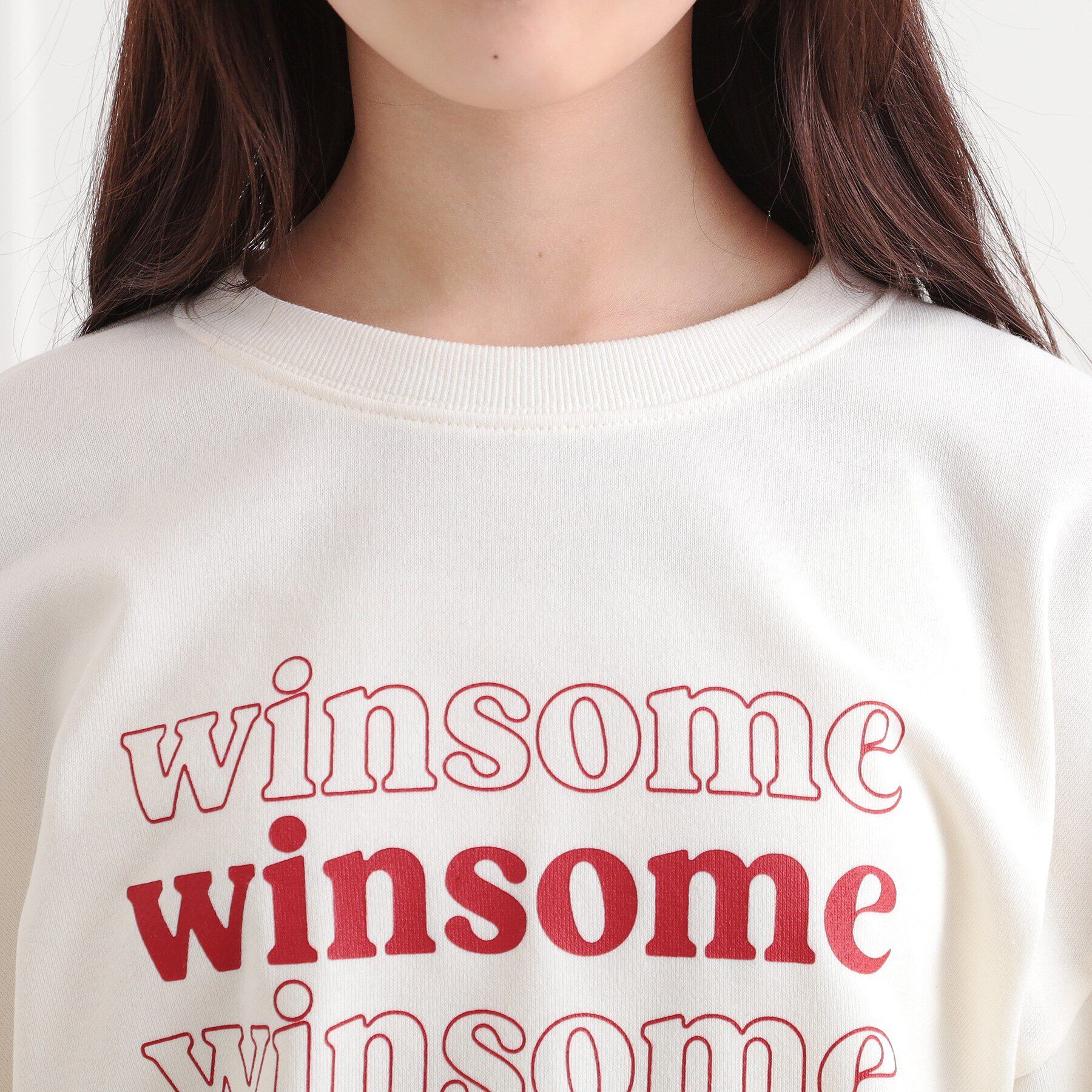 PINK-latte「ミニ裏毛リボンプルオーバー」|Tシャツ・カットソー|