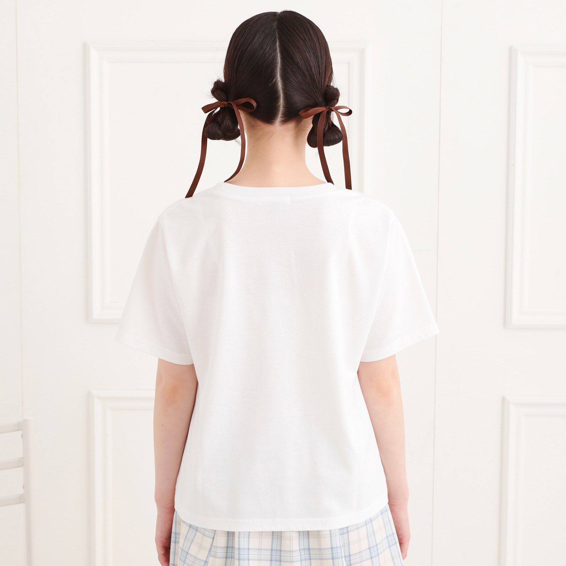 PINK-latte「ツイルアップリケTシャツ」|Tシャツ・カットソー|