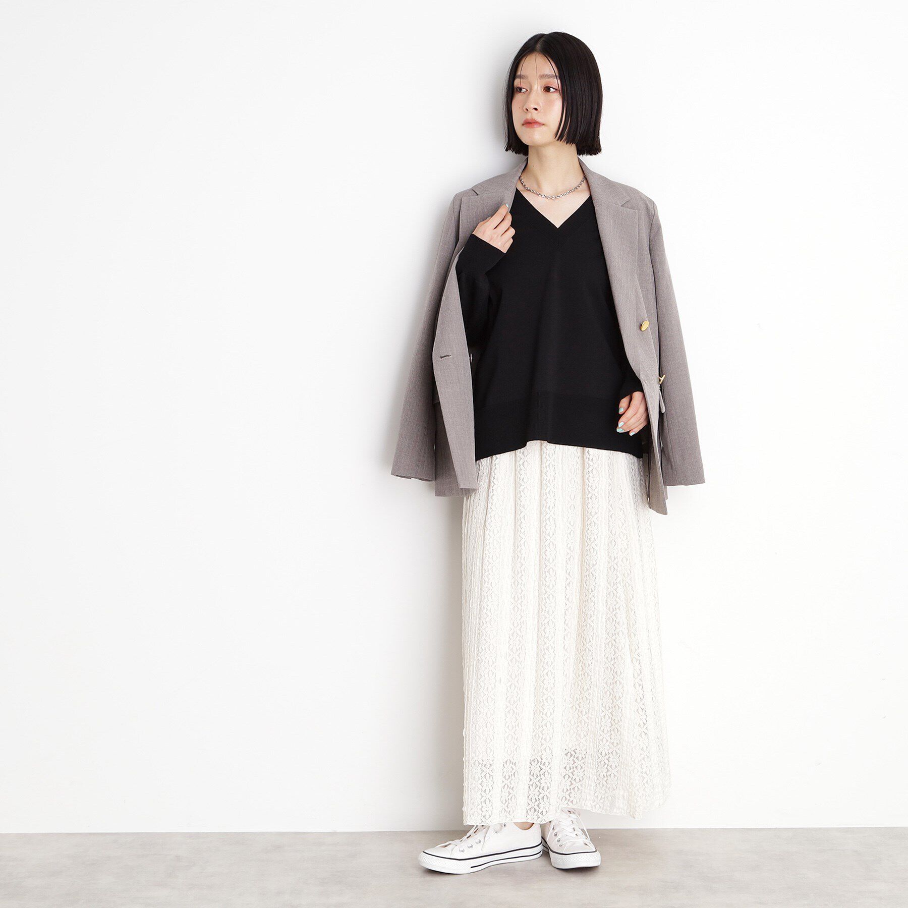 THE SHOP TK「【毛玉になりにくい】さらっとキレイVネックニット/洗濯機OK」|ニット・セーター|