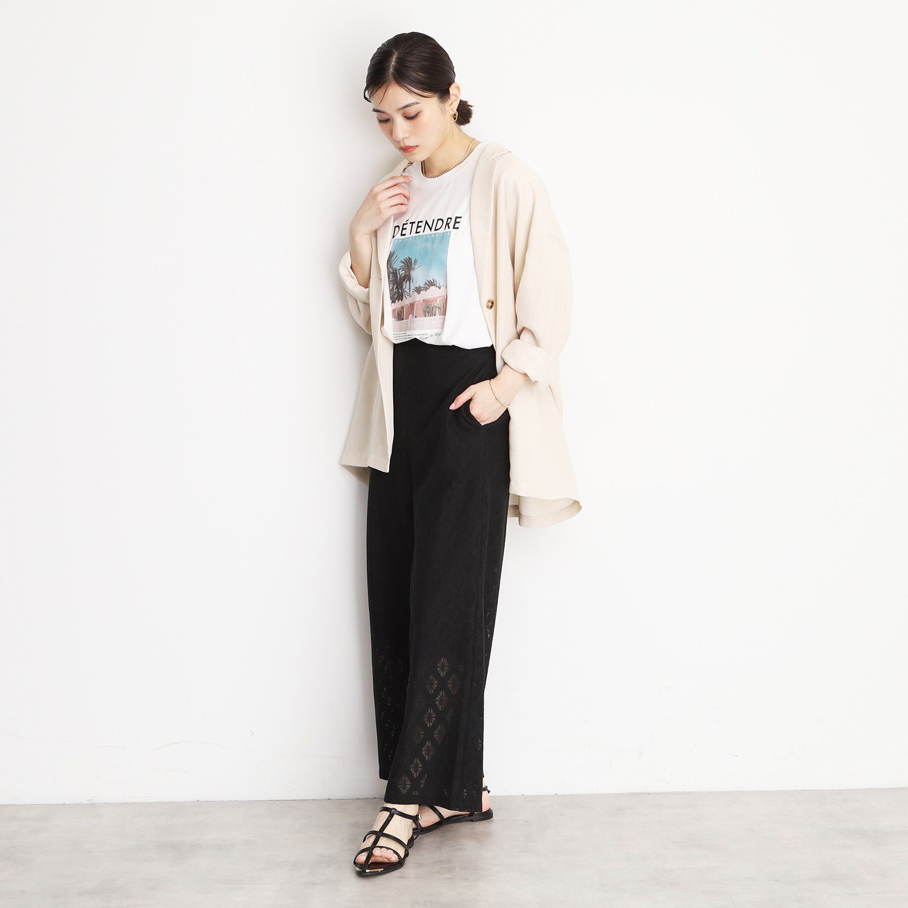 THE SHOP TK「レースワイドパンツ【洗濯機OK】」|その他|