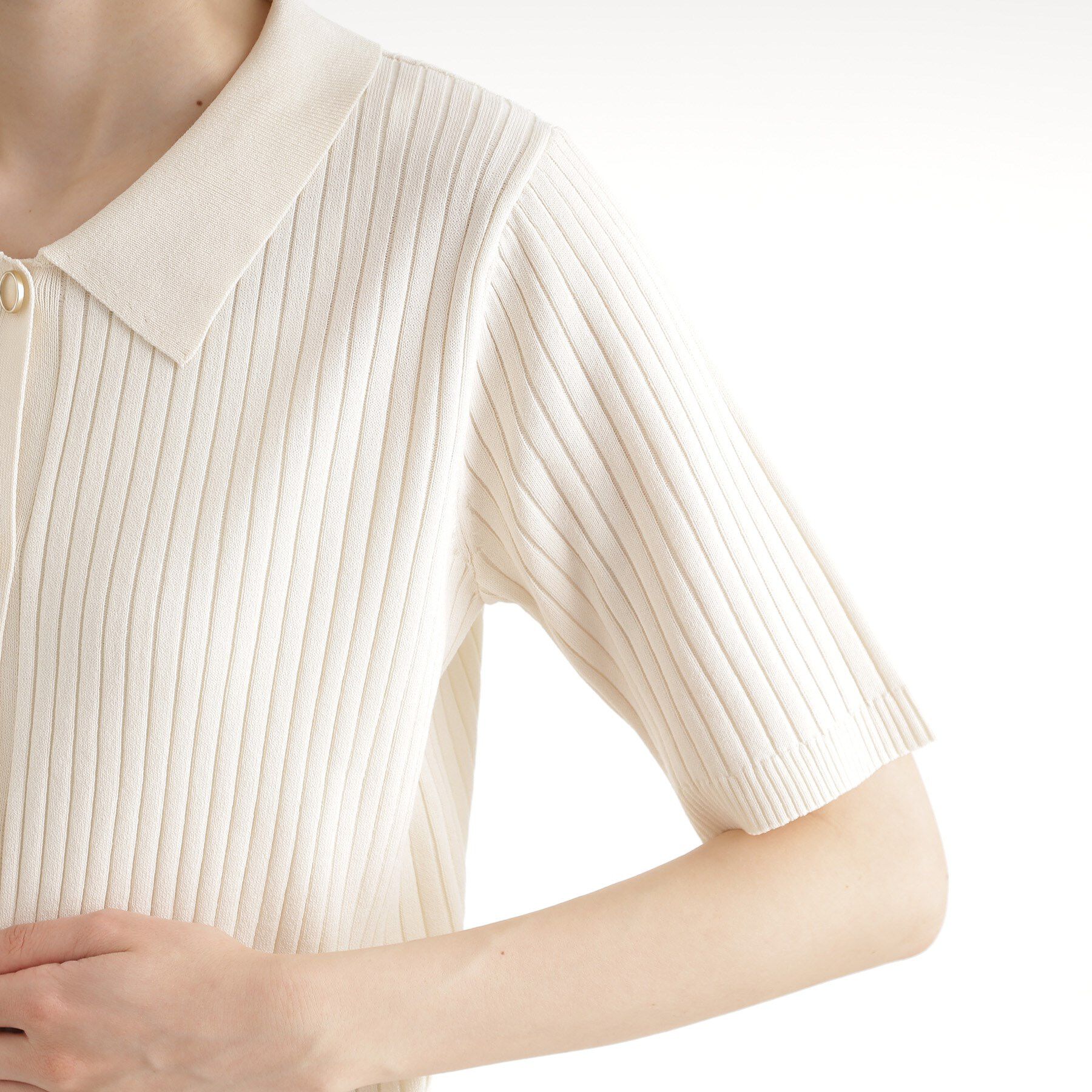 THE SHOP TK「リブニットポロシャツ【洗濯機OK】」|ニット・セーター|