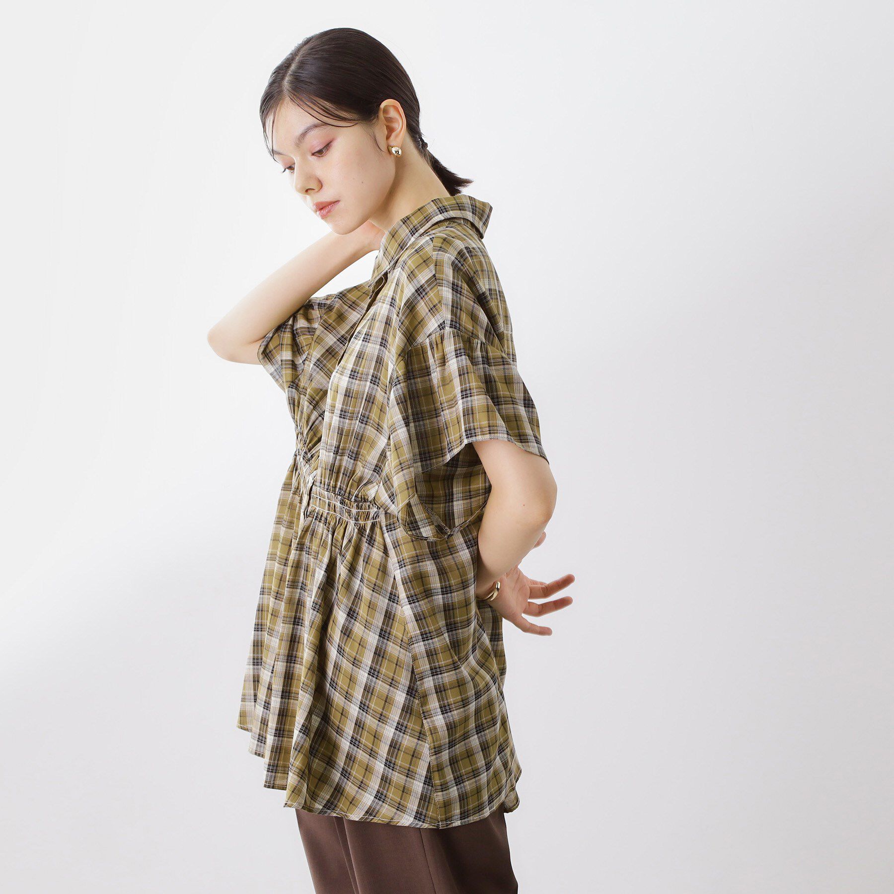 THE SHOP TK「チェック柄チュニックブラウス」|シャツ・ブラウス|