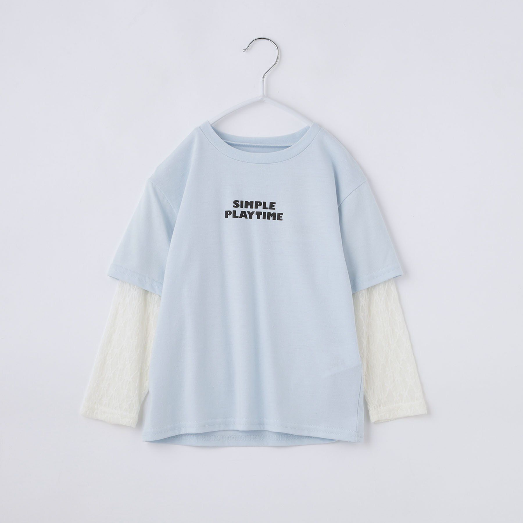 THE SHOP TK「【110-160】袖レイヤード長袖Teeレースアップリケ」|Tシャツ・カットソー|