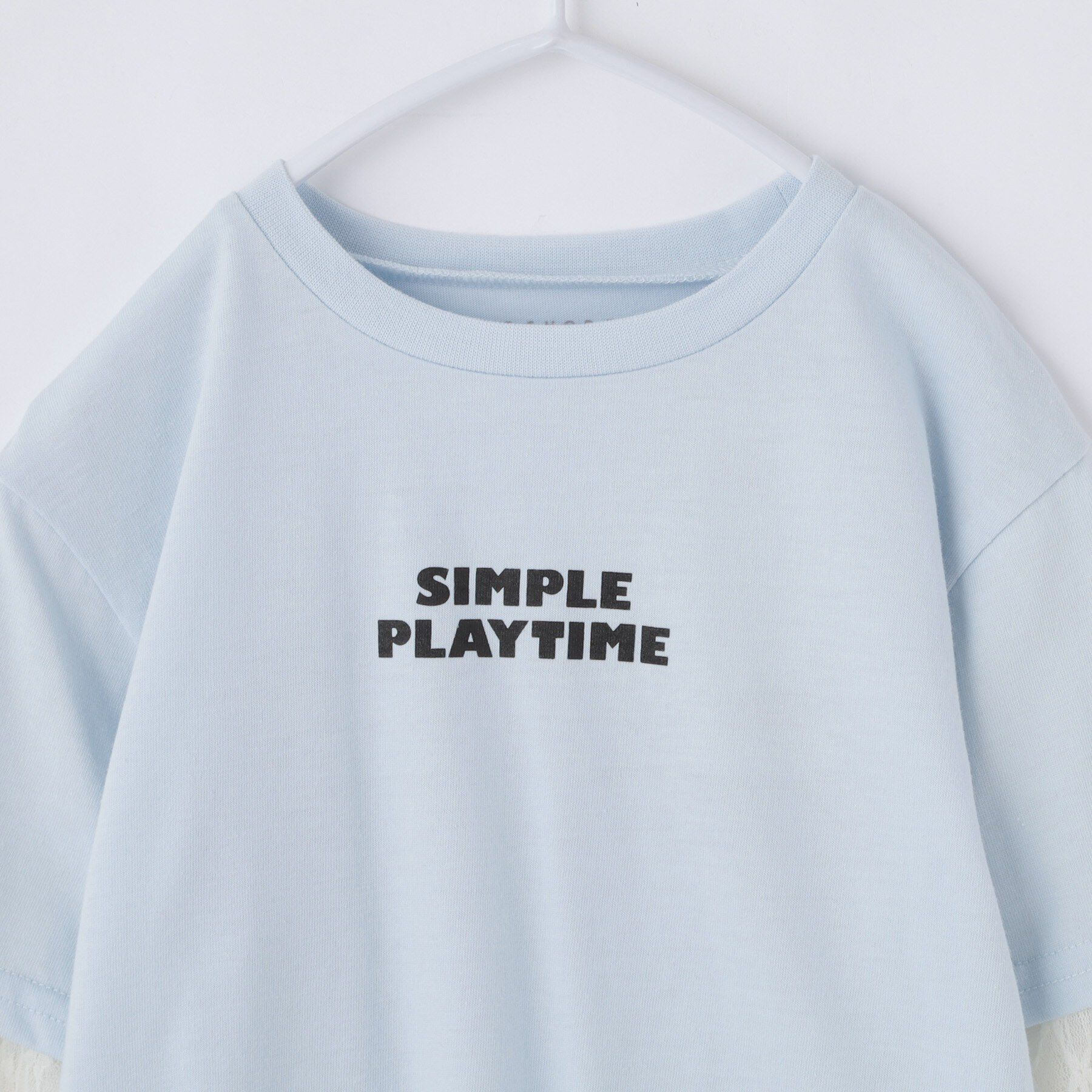 THE SHOP TK「【110-160】袖レイヤード長袖Teeレースアップリケ」|Tシャツ・カットソー|