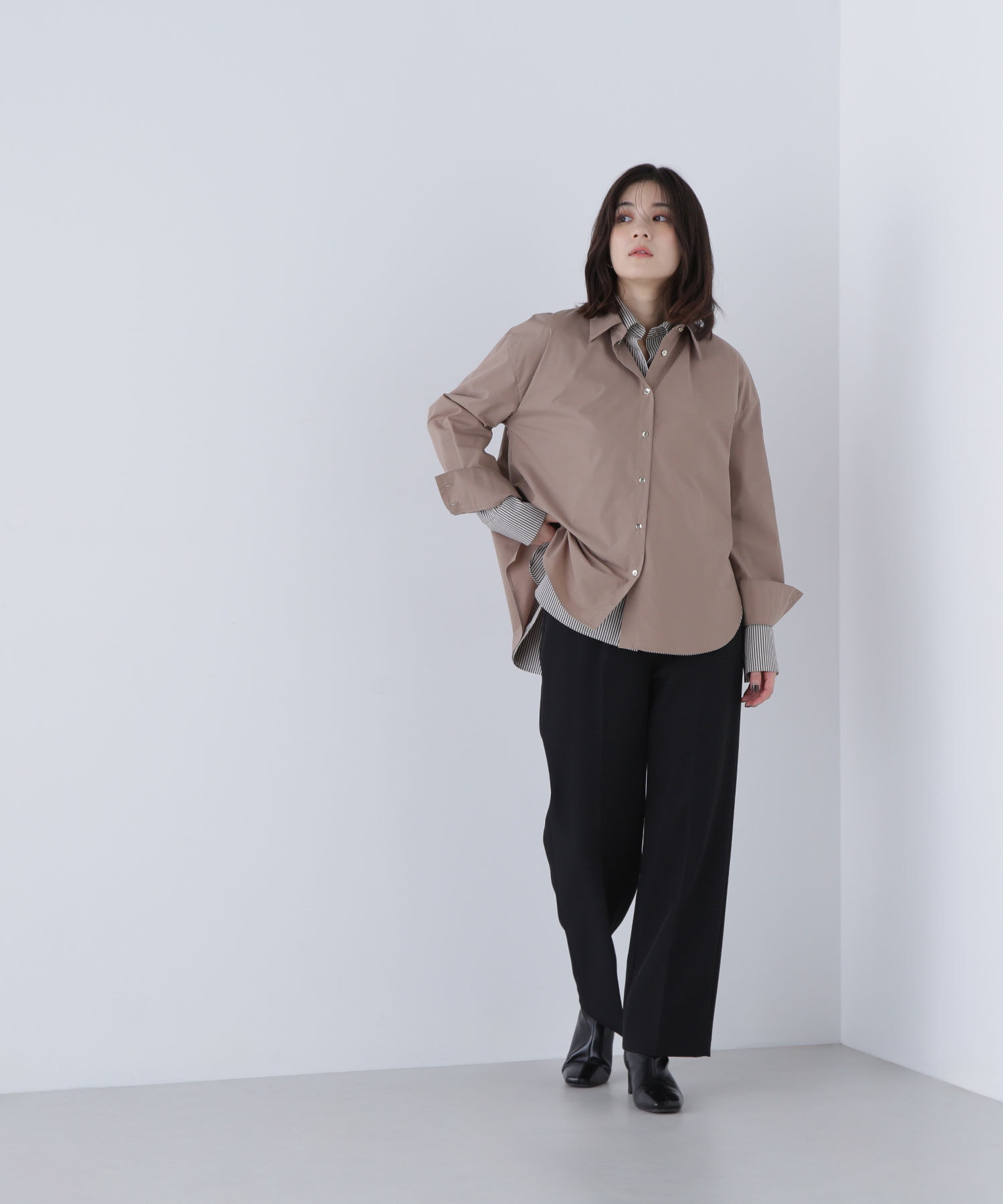  「ゴールドボタンフォルムシャツ」|シャツ・ブラウス|